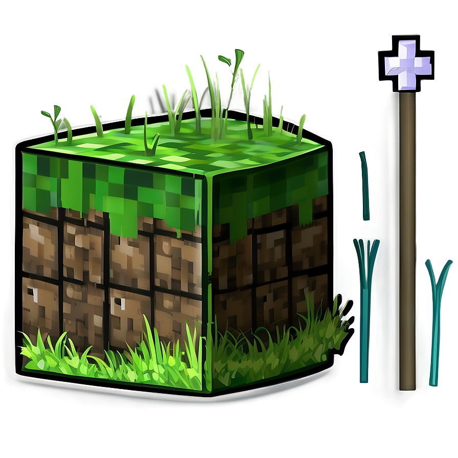 Minecraft Grass Block Vector Png Yso18 PNG