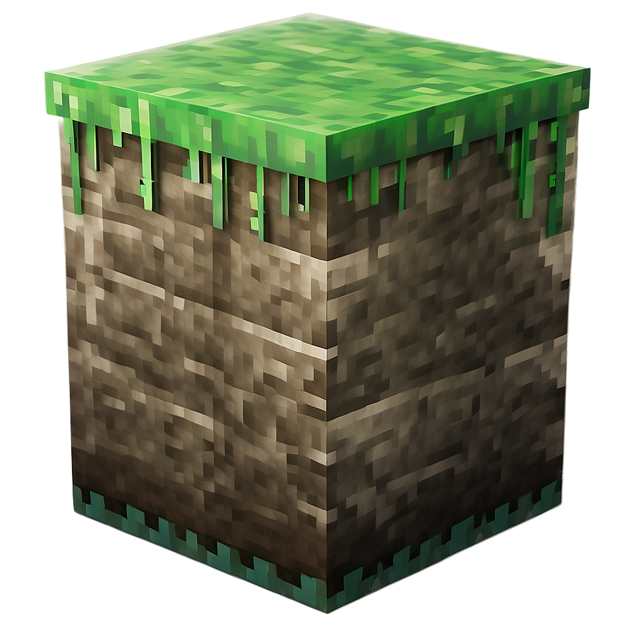 Minecraft Grass Block With Roots Png Dwl PNG