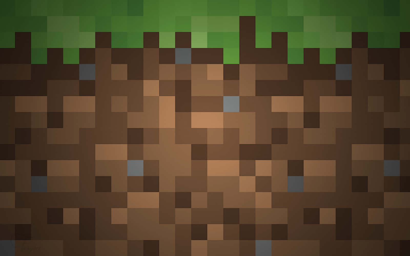 Einkleiner Einblick In Die Glückliche Natur Mit Minecraft-gras. Wallpaper