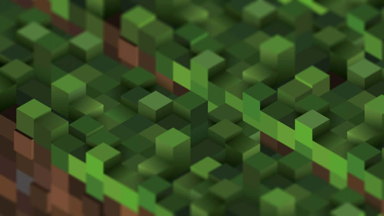 An Image of a Grass Block in Minecraft Wallpaper
