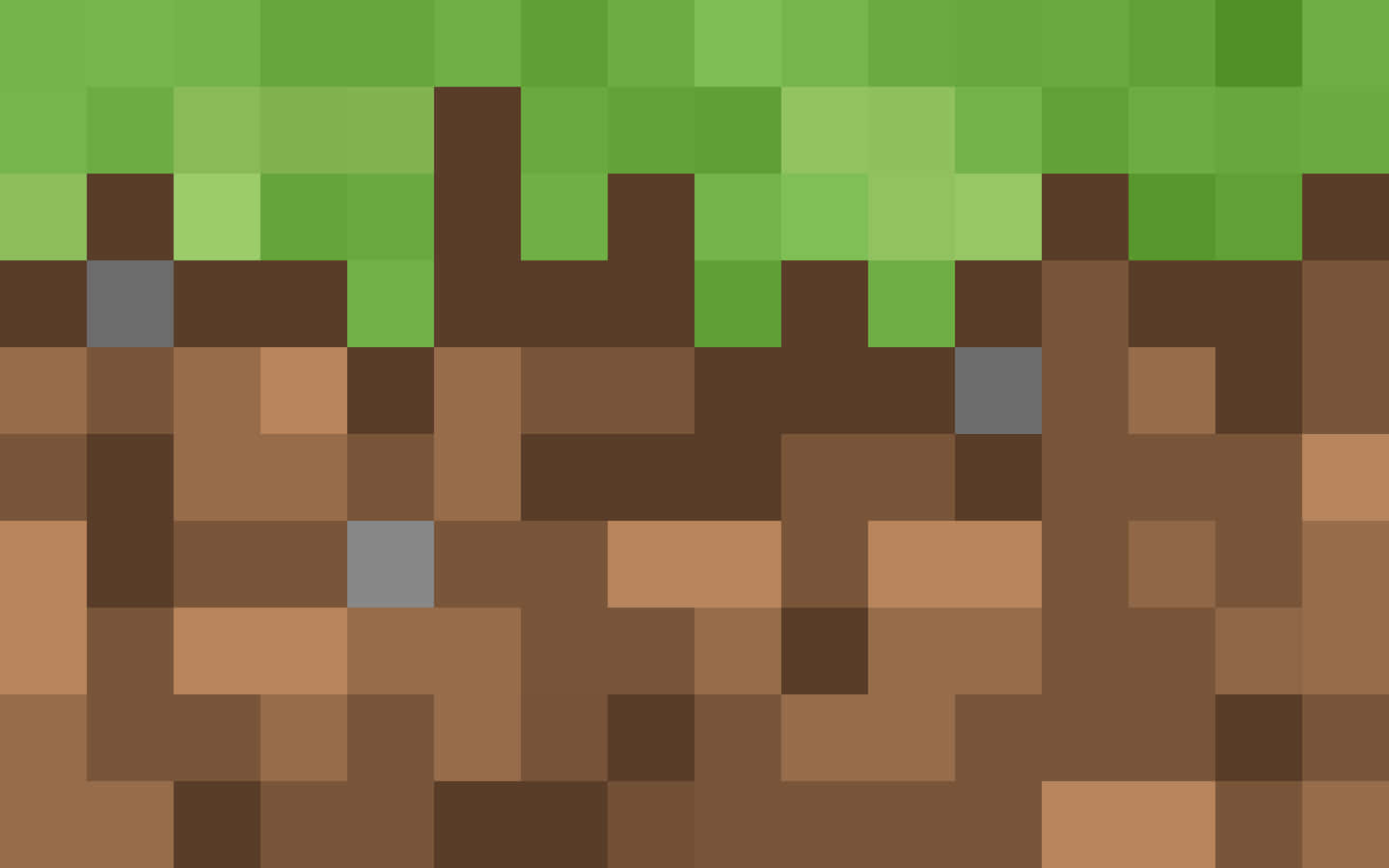 Tag på en virtuel gåtur gennem græsblokke i Minecraft. Wallpaper