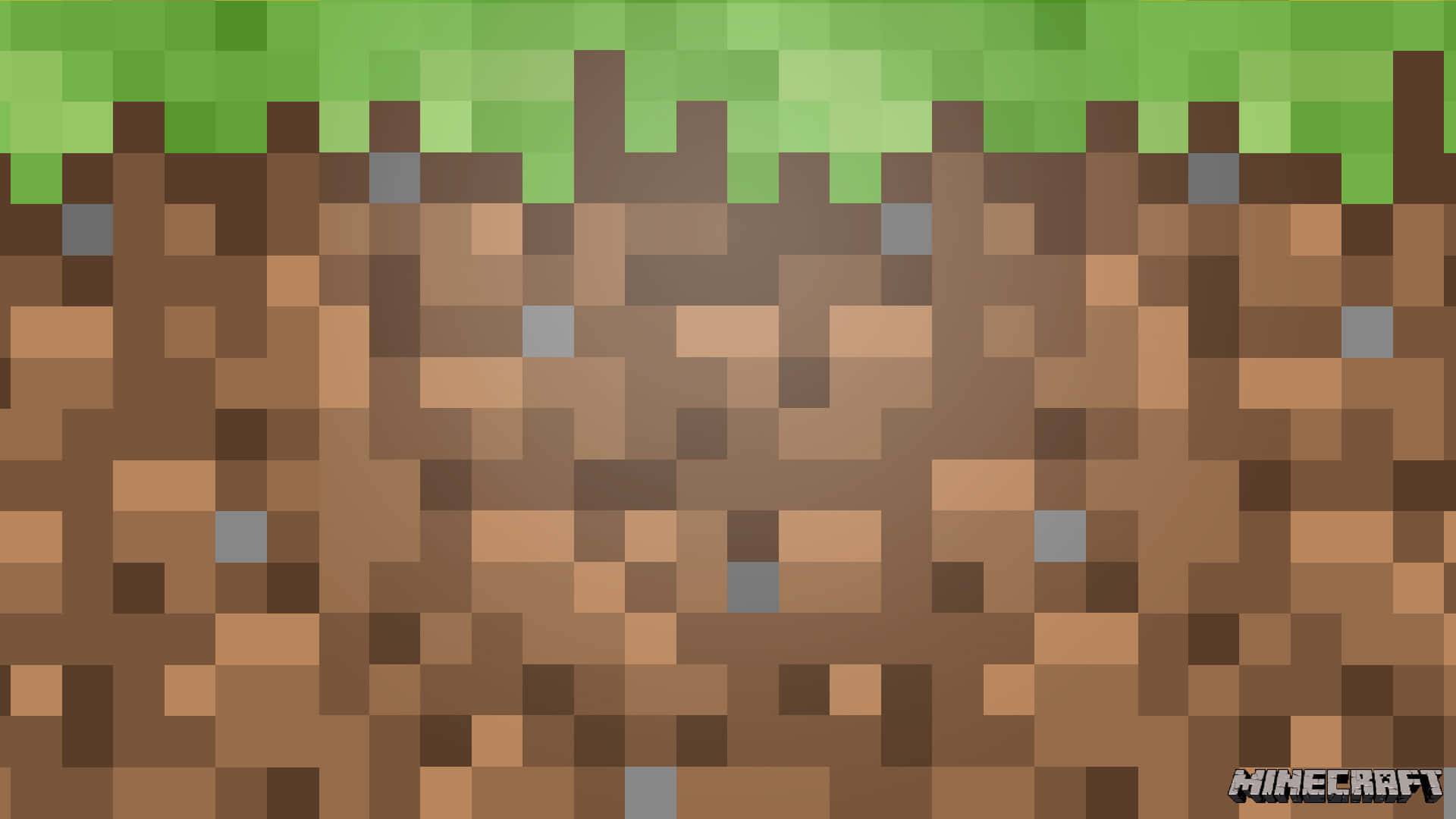 A bright and vibrant landscape of Minecraft's grass blocks Wallpaper