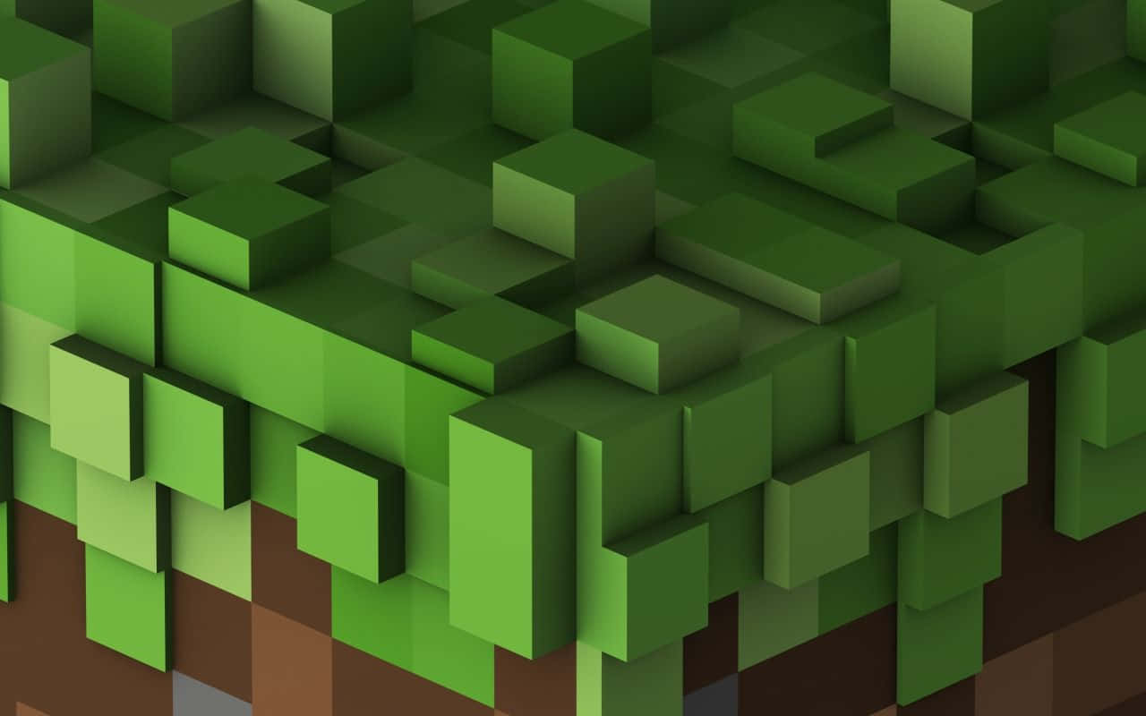 Striking Visual Of Verdant Grass Blocks In Minecraft Universe Wallpaper