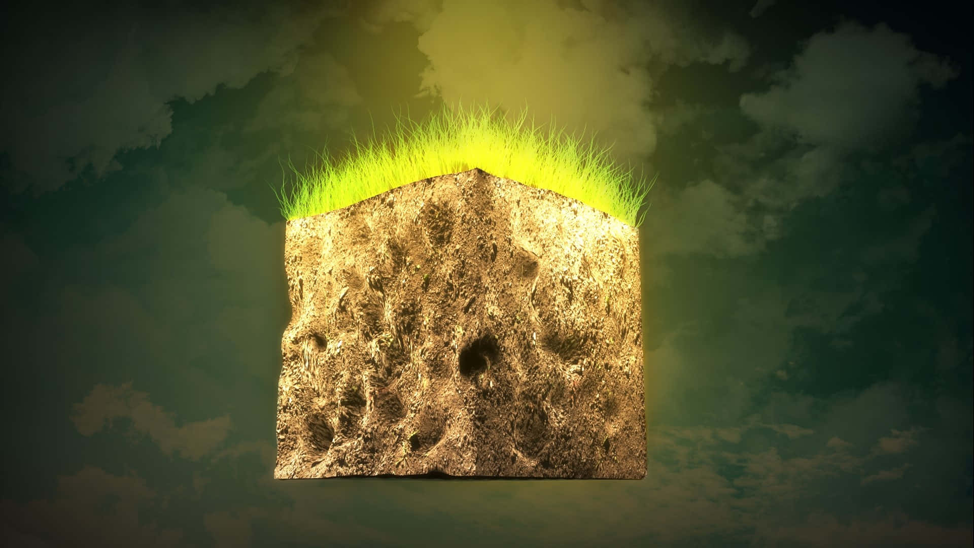 En verden af rigelige blokke og levende farver - et kig på Minecraft Grass. Wallpaper