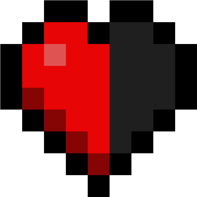 Minecraft Heart Icon Pixel Art PNG