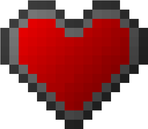 Minecraft Heart Pixel Art PNG