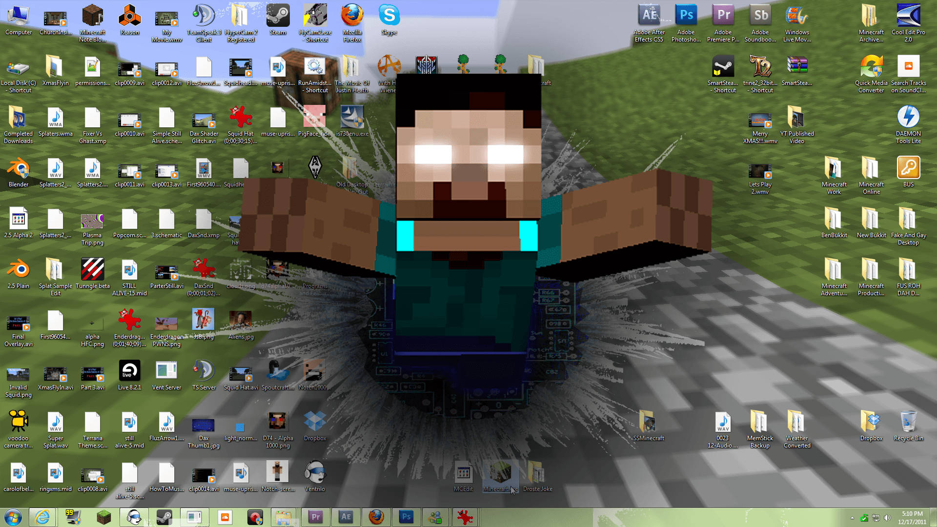 Minecraft Herobrine Computer Screen Breaking Out Picture