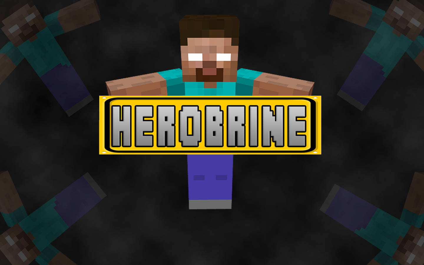 Minecraft Herobrine Holding Banner Wallpaper