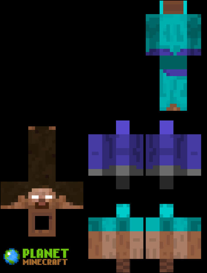 Download Minecraft Herobrine Skin Layout | Wallpapers.com