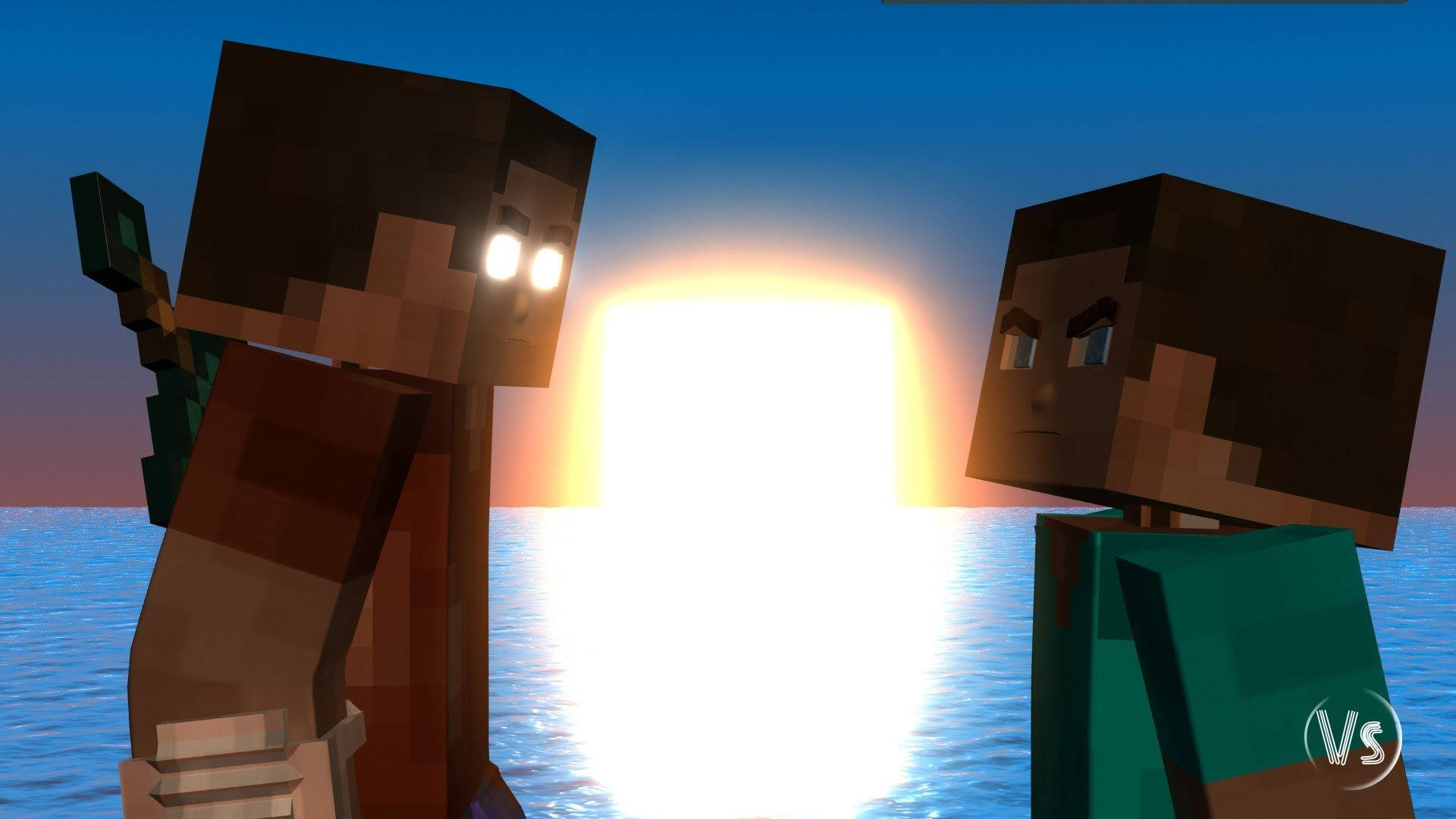 Minecraft Herobrine Vs Steve Face Off Background