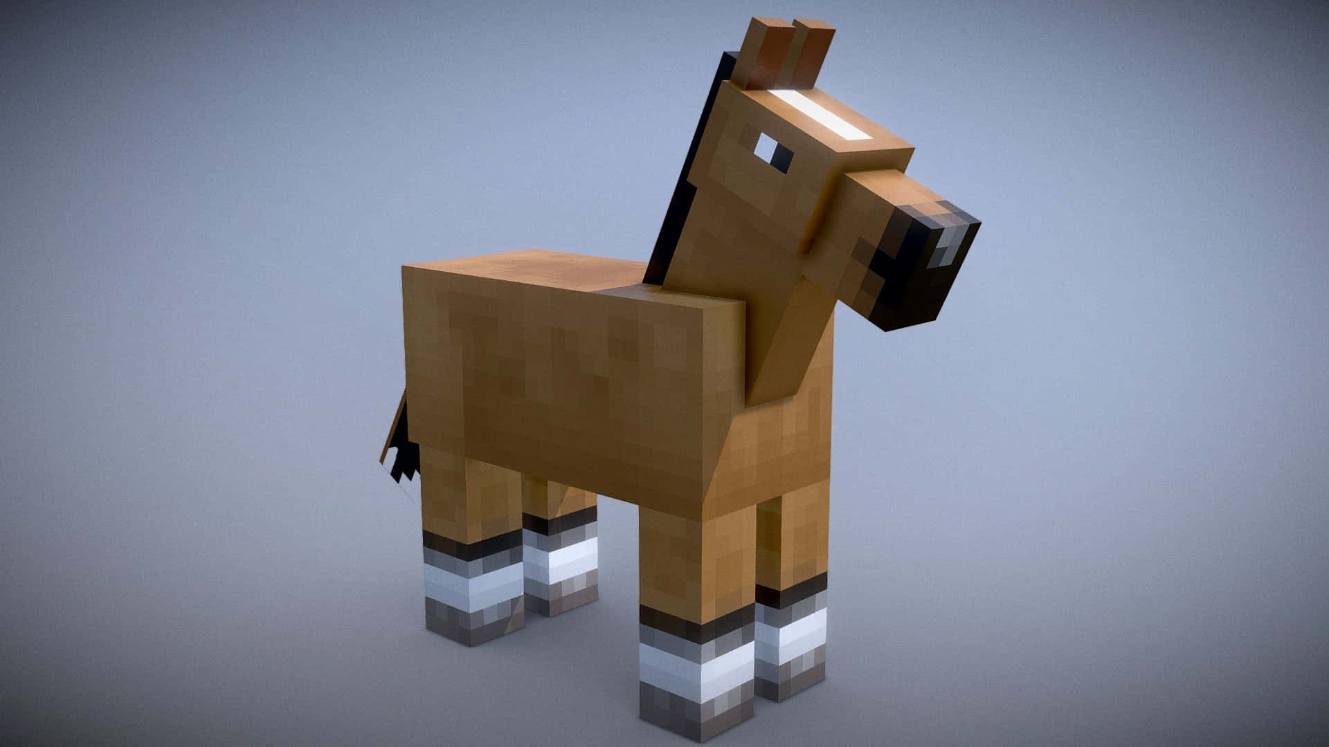 A group of Minecraft horses galloping in the stunning open plains Wallpaper