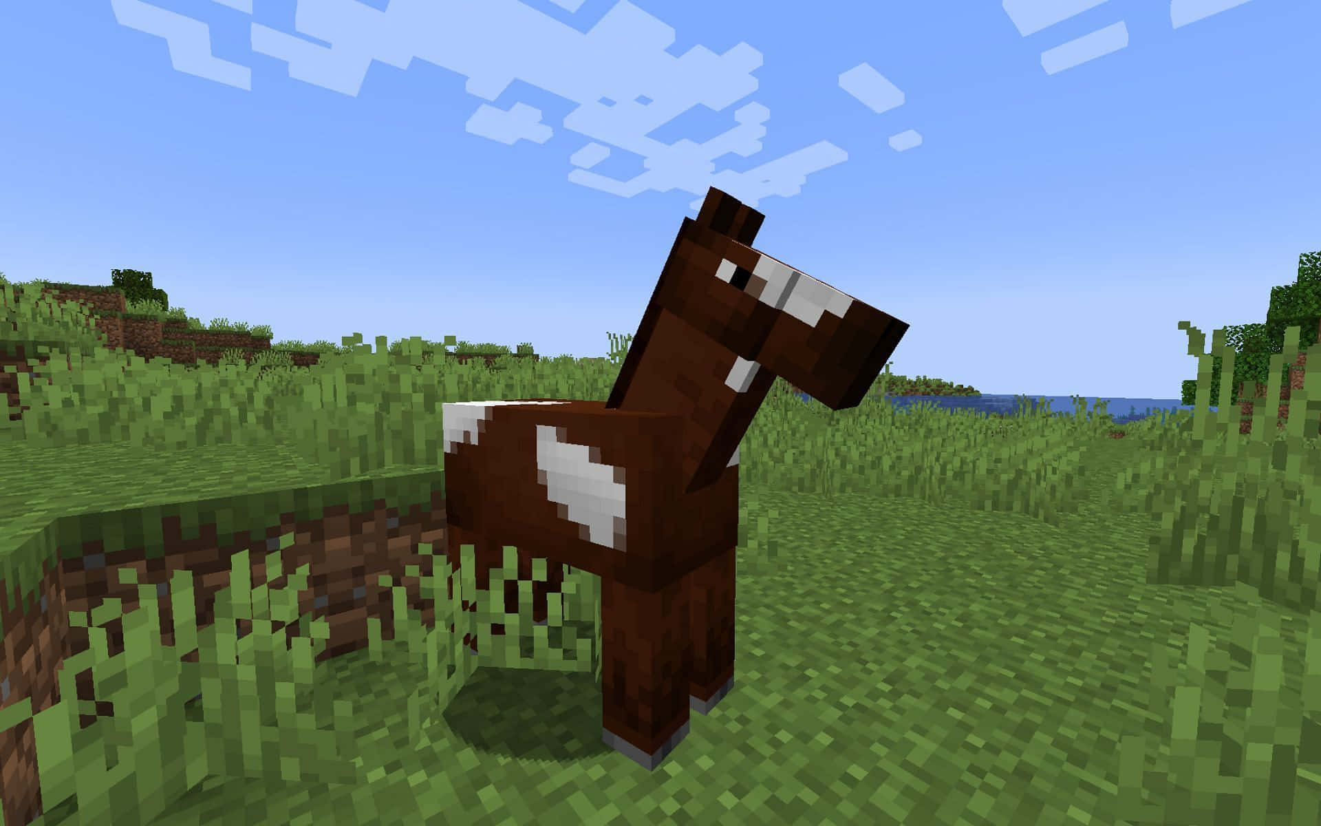 Minecraft Horses Exploring the World Together Wallpaper