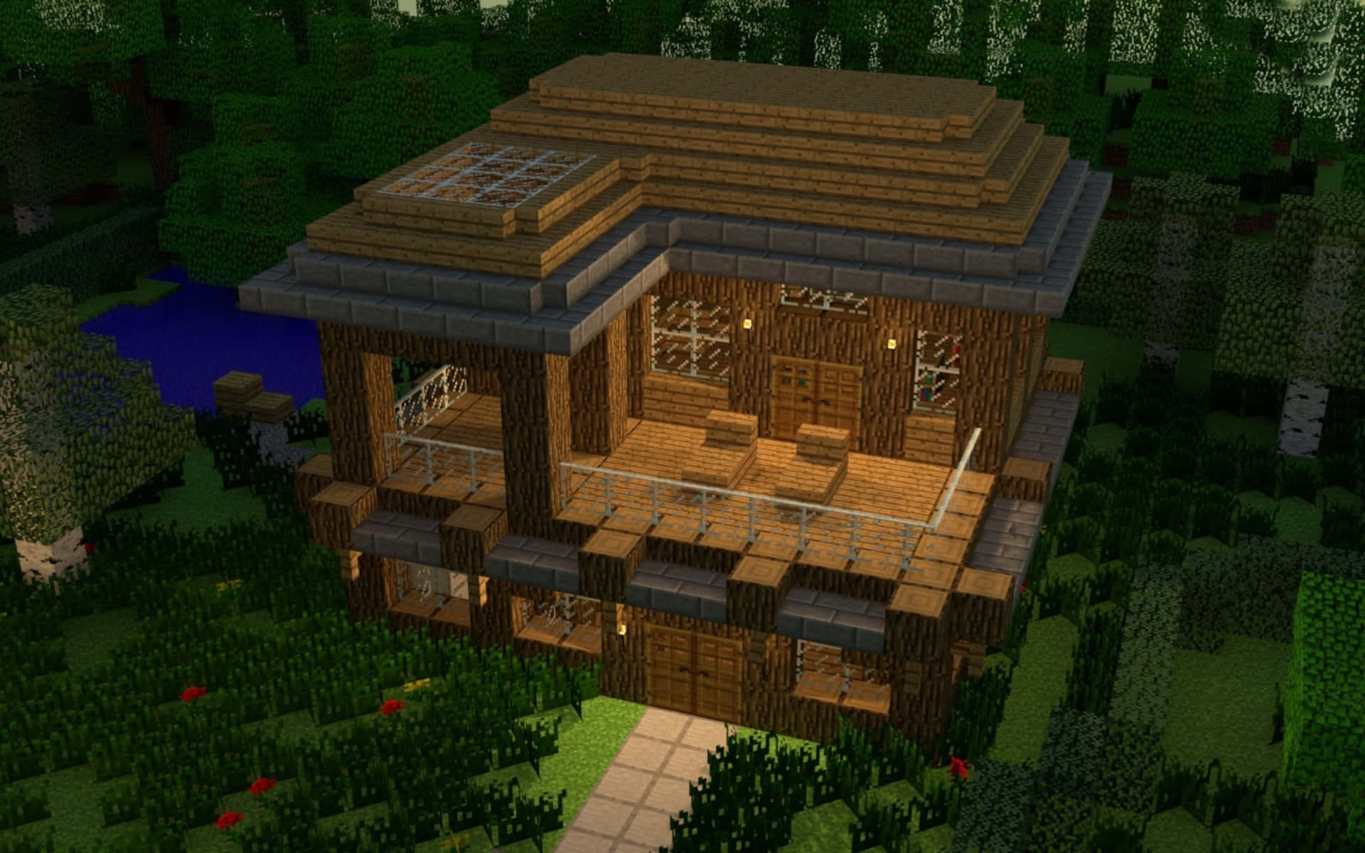 Et lille hus i Minecraft