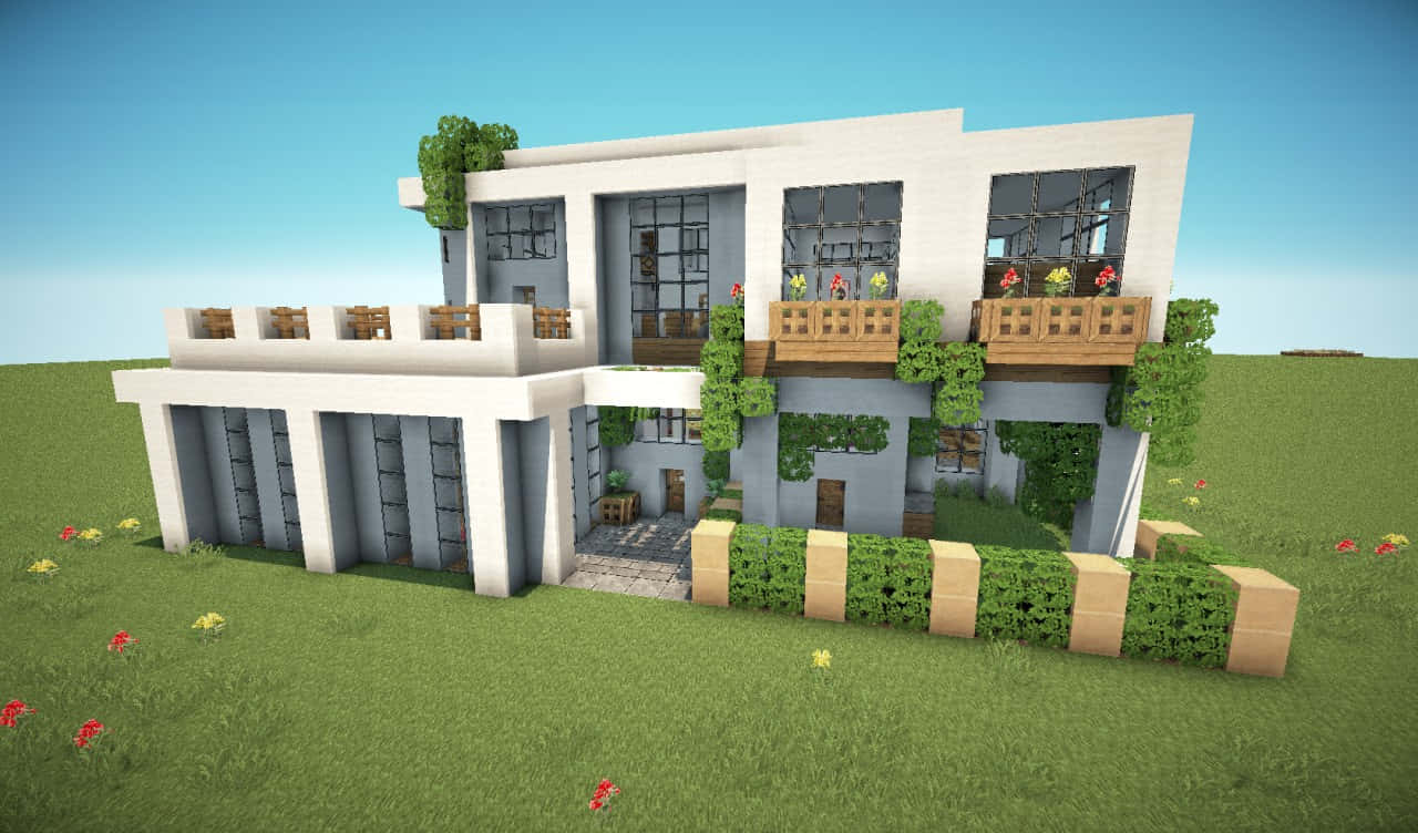 En moderne hus i Minecraft