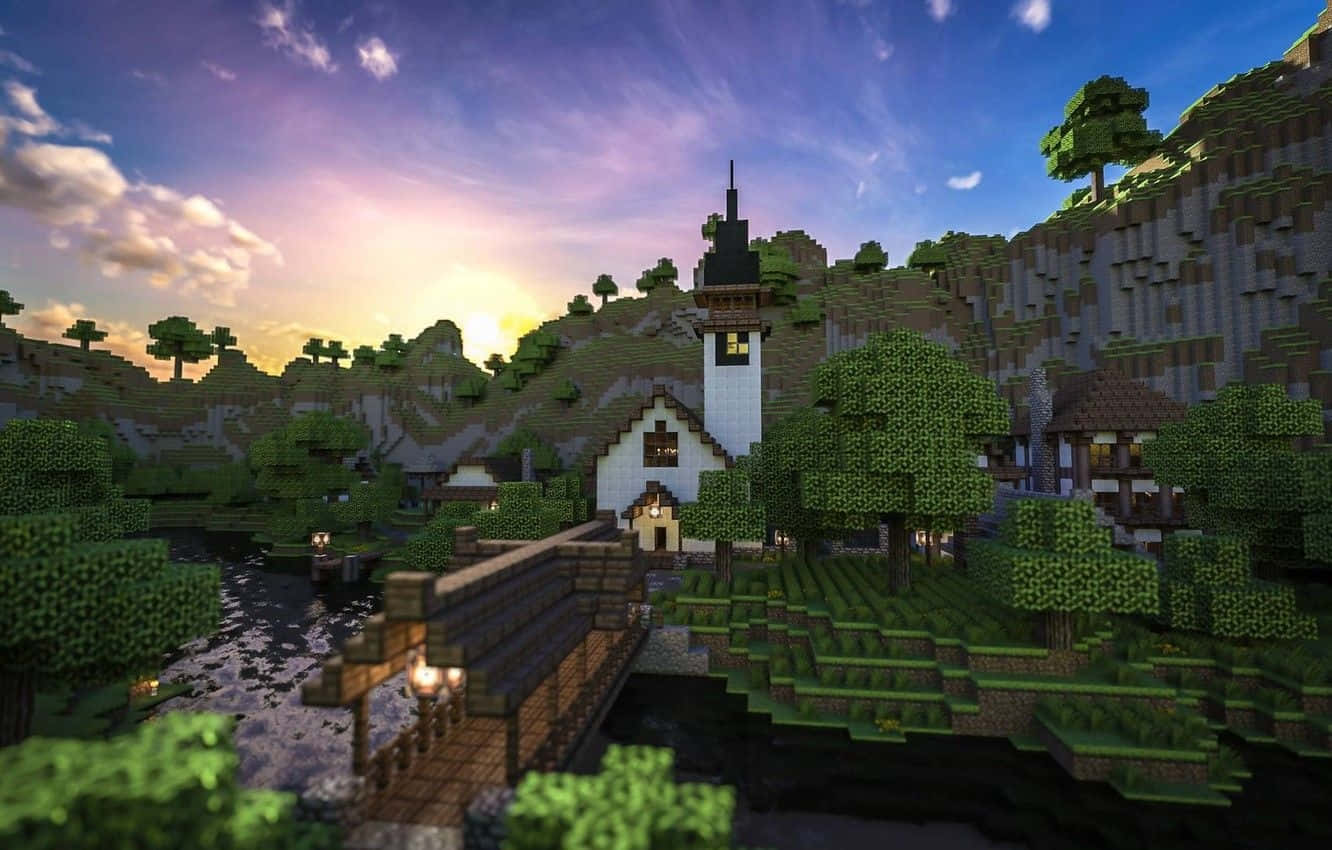 Ensamling Vackra Minecraft-hus.