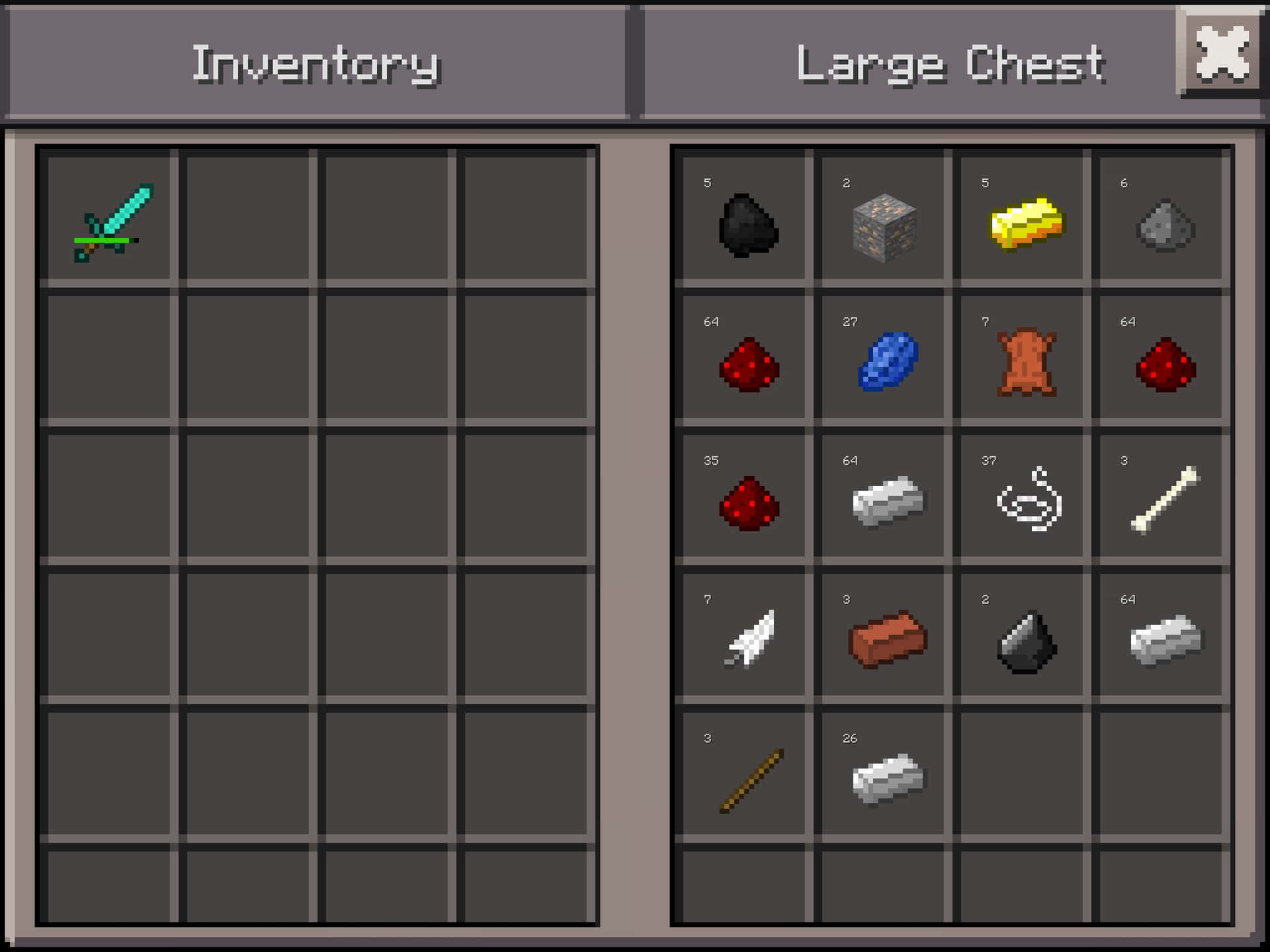 Minecraft Inventory And Large Chest Wallpaper