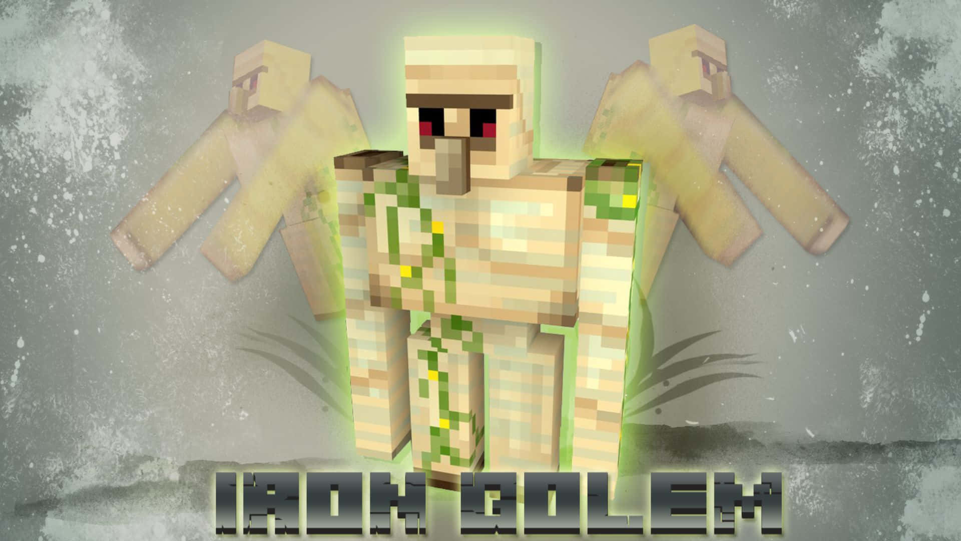 Minecraft Iron Golem protecting the village Wallpaper