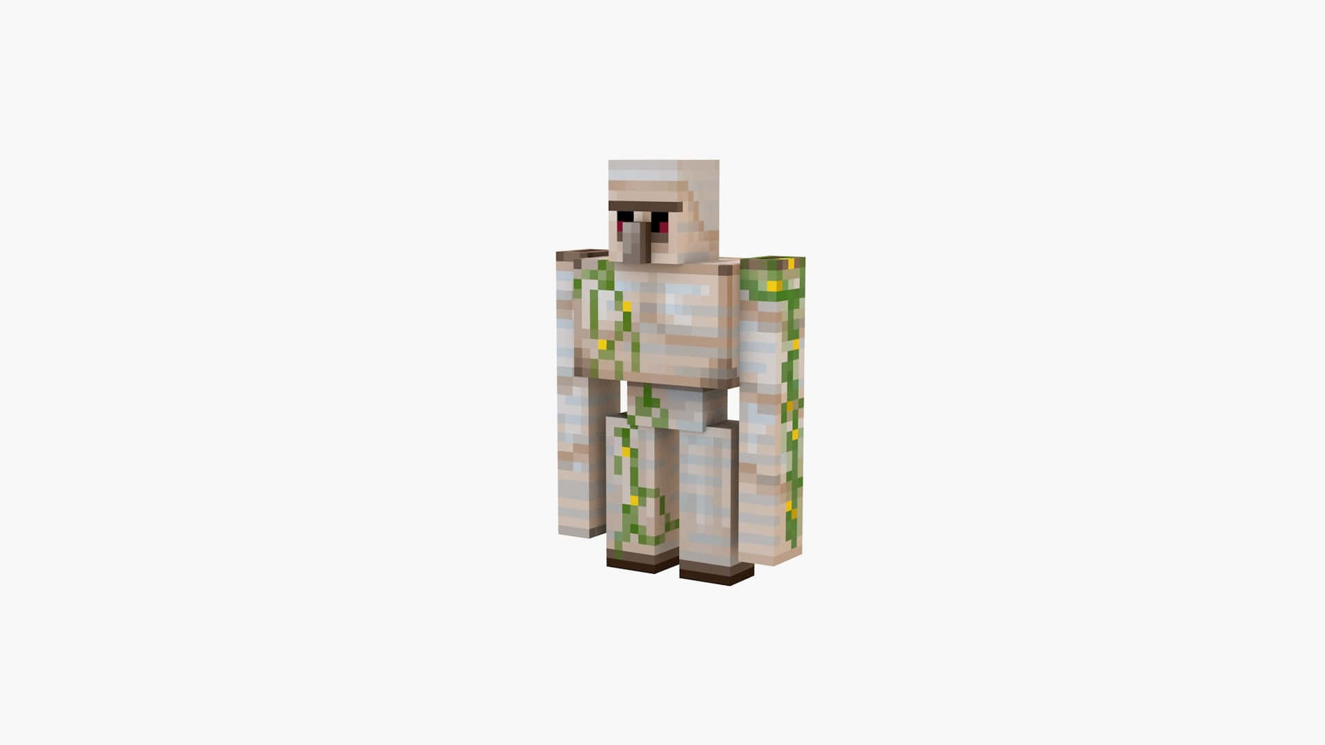 Majestic Minecraft Iron Golem standing guard in the village Wallpaper