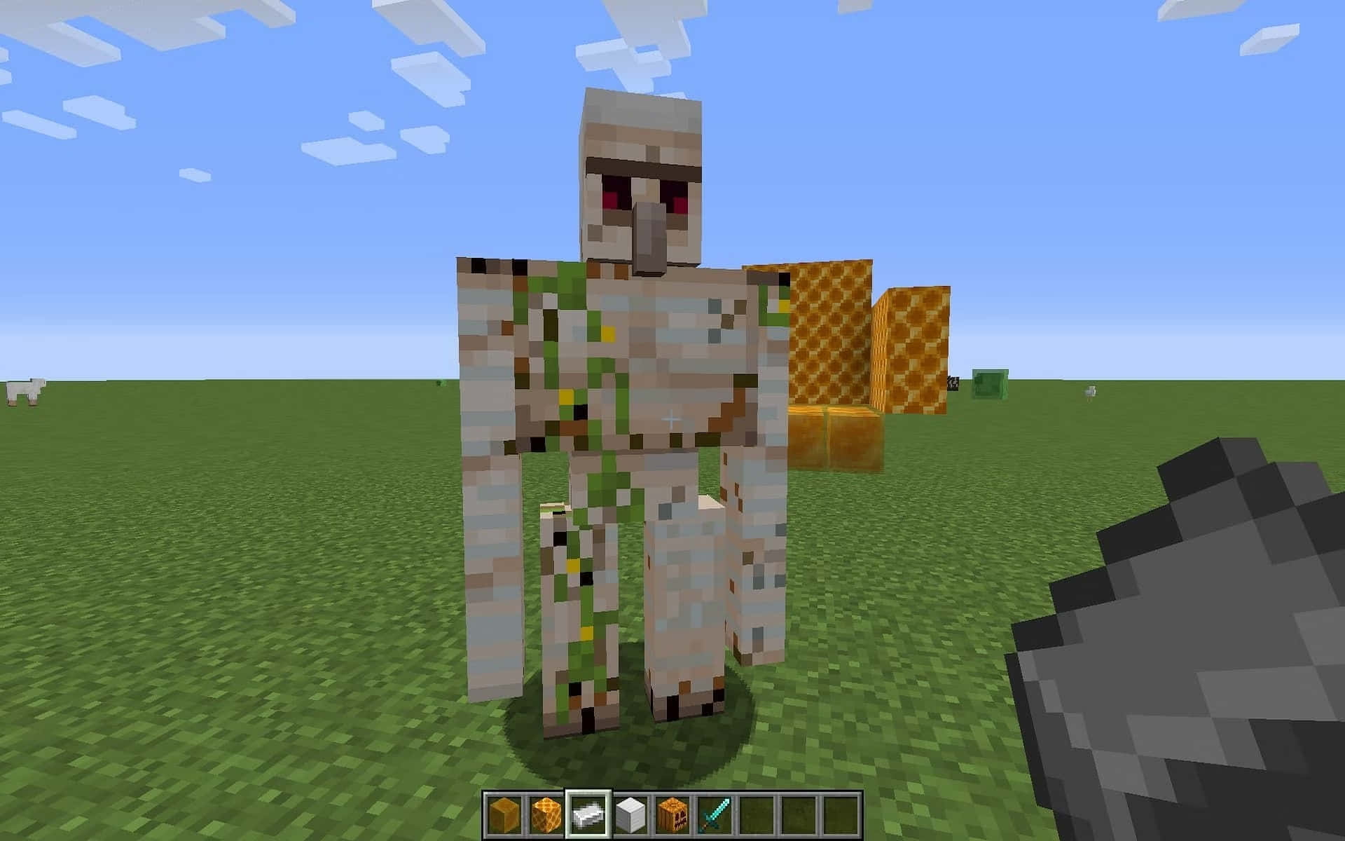 Minecraft Iron Golem standing guard in the village Wallpaper