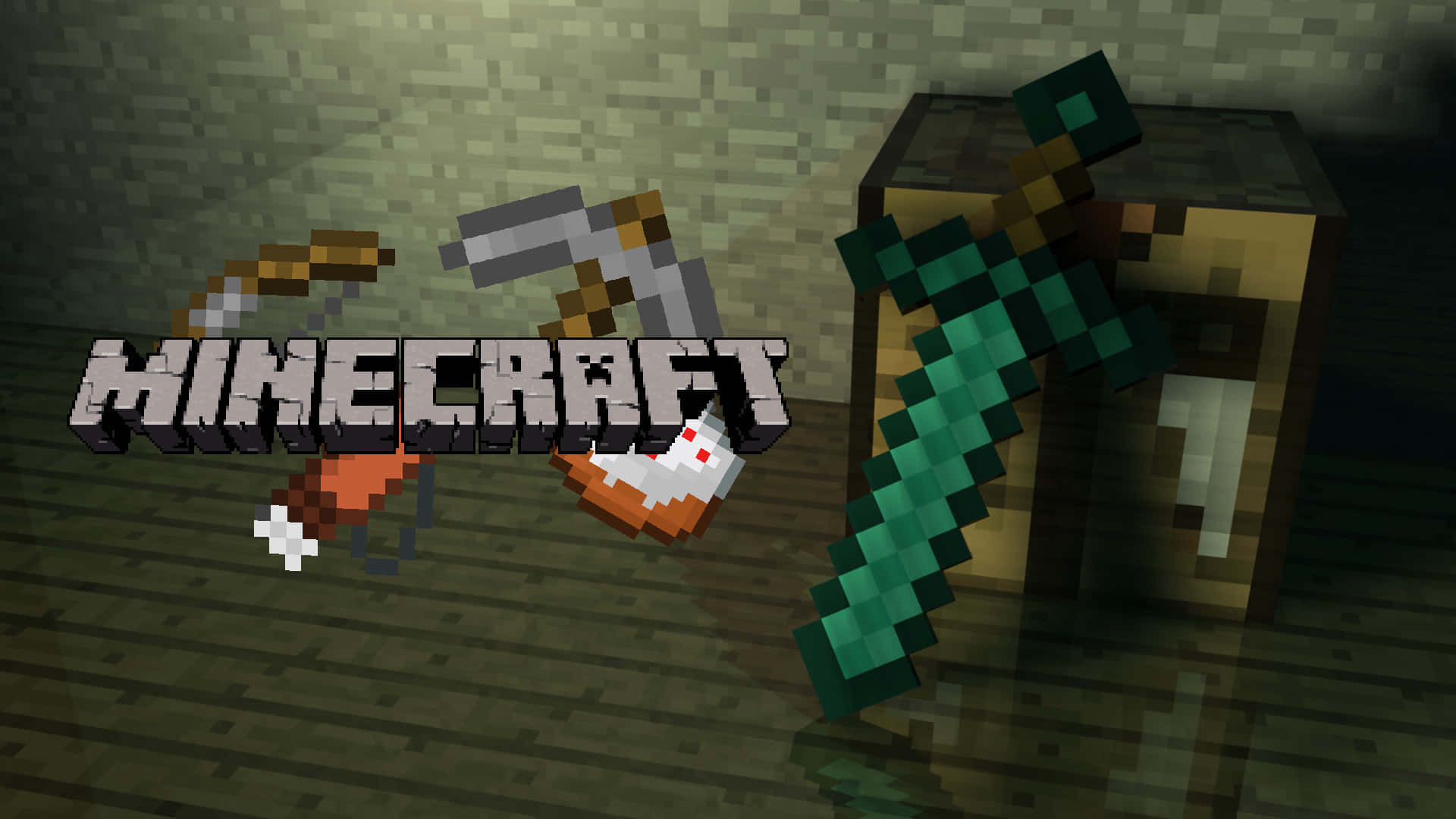 Minecraft_ Items_and_ Logo Wallpaper