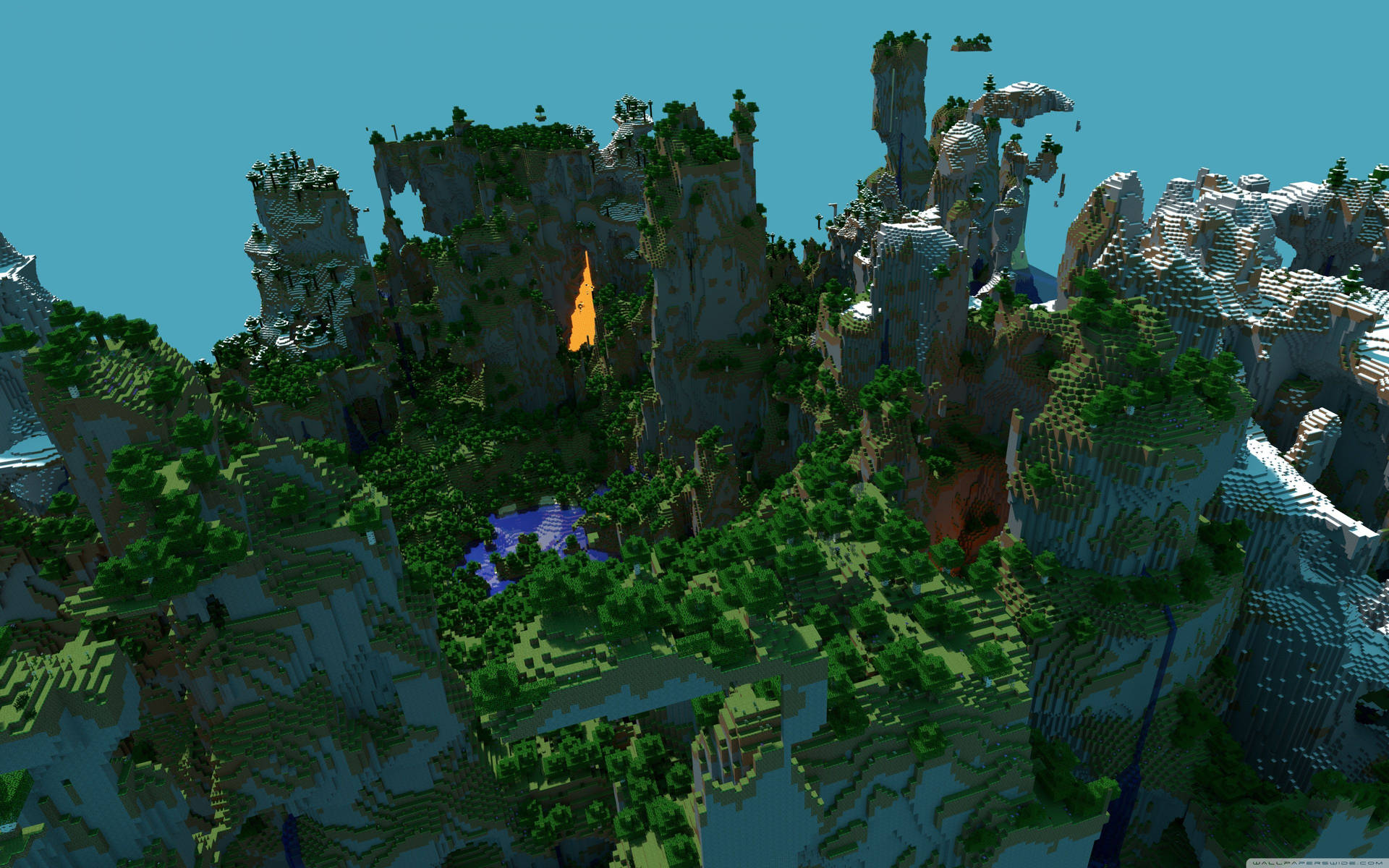 Minecraft Landscape Of Forest Background