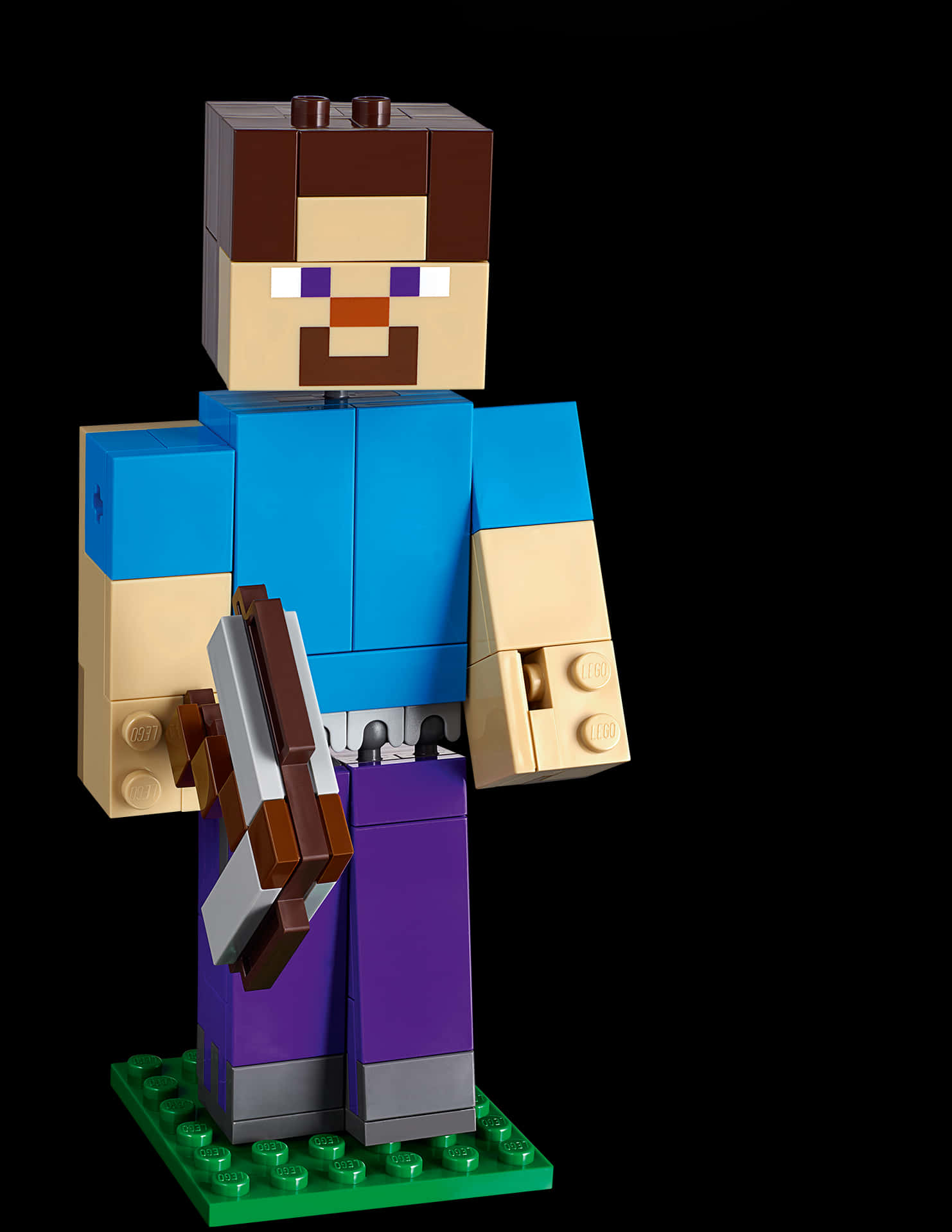 Minecraft Lego Character Holding Pickaxe PNG