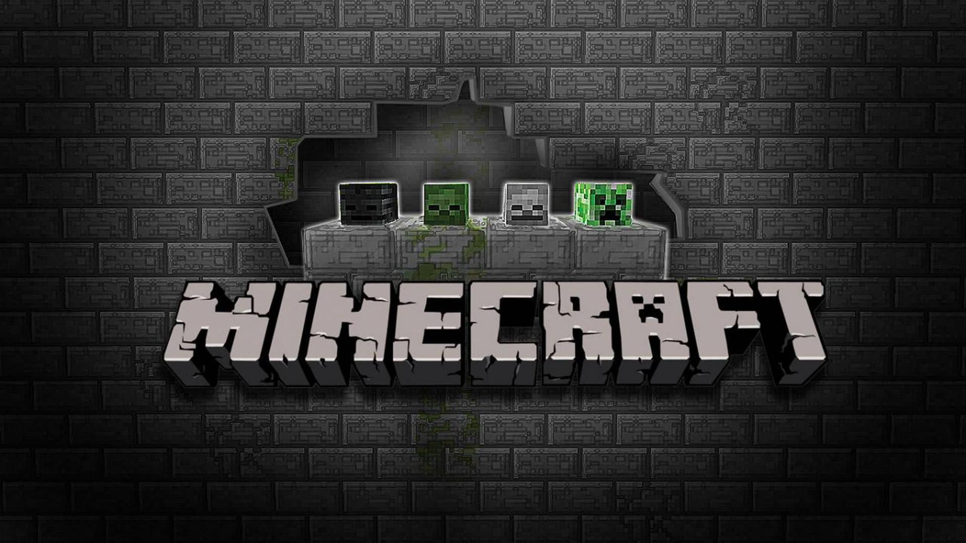 Minecraft-logo Med Slyngplanter Wallpaper