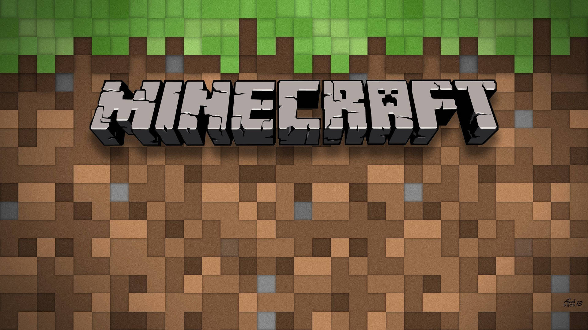 Minecraft Logo On A Basic Block