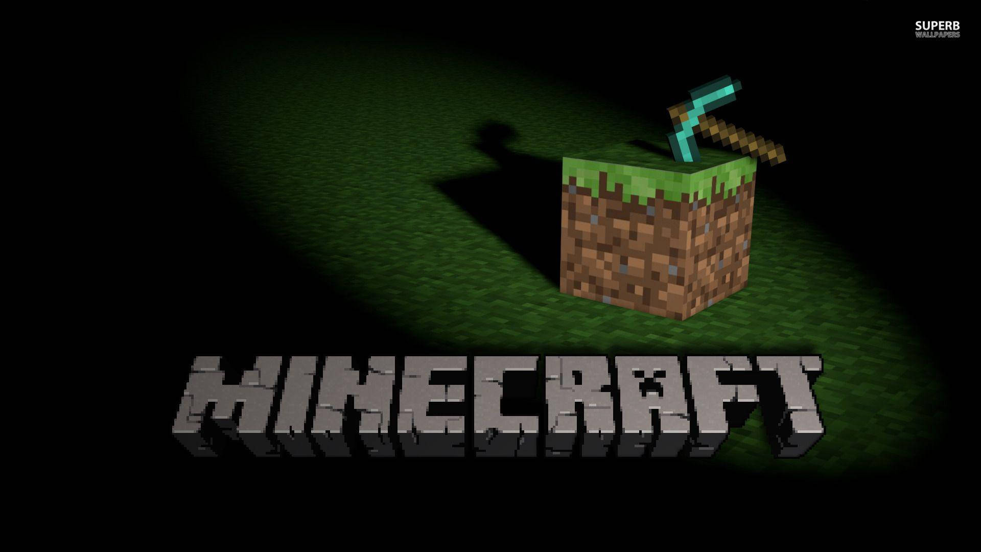Minecraft Logo On Dark Green Field