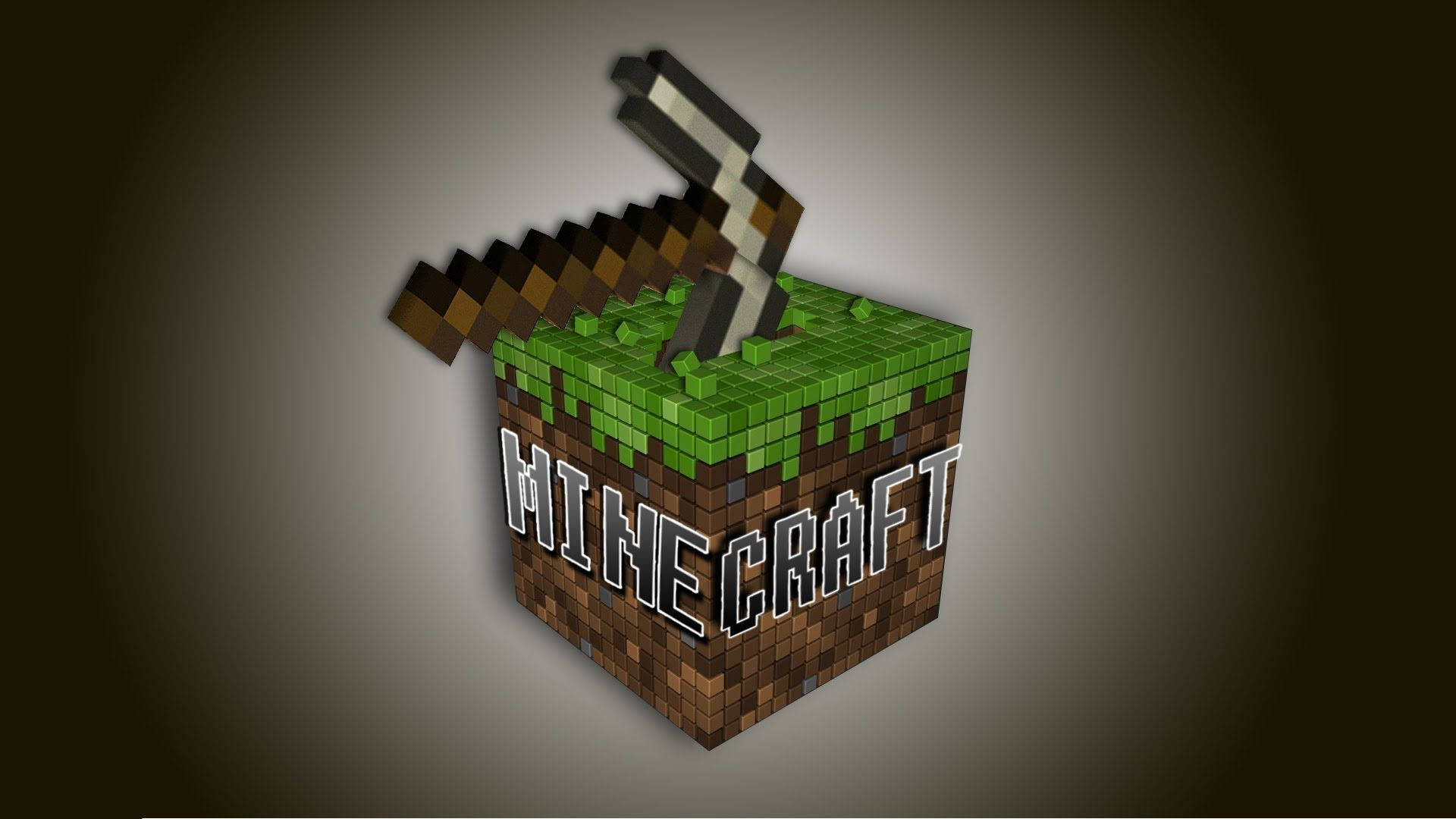 Minecraft Logo With Iron Pickaxe