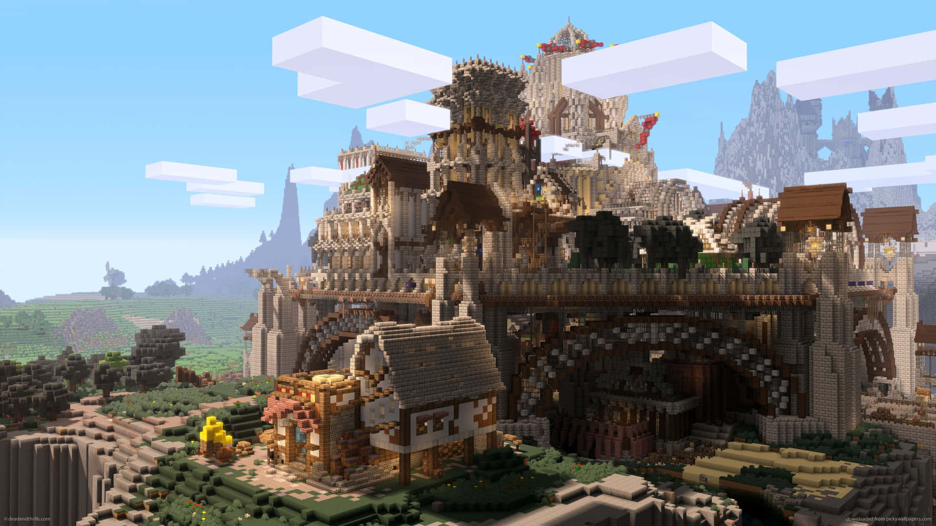 Minecraft_ Majestic_ Mountain_ Castle Wallpaper