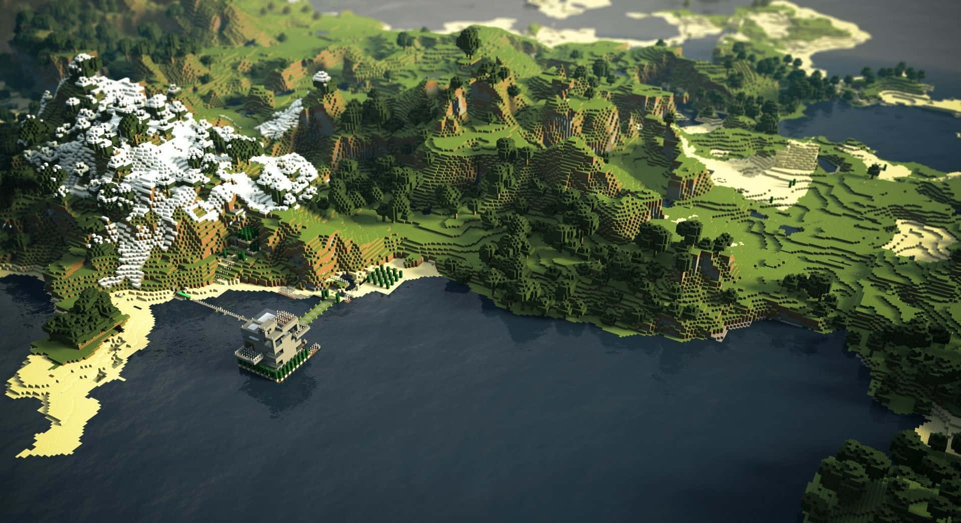 A Minecraft explorer's intricate map showcasing an expansive world. Wallpaper