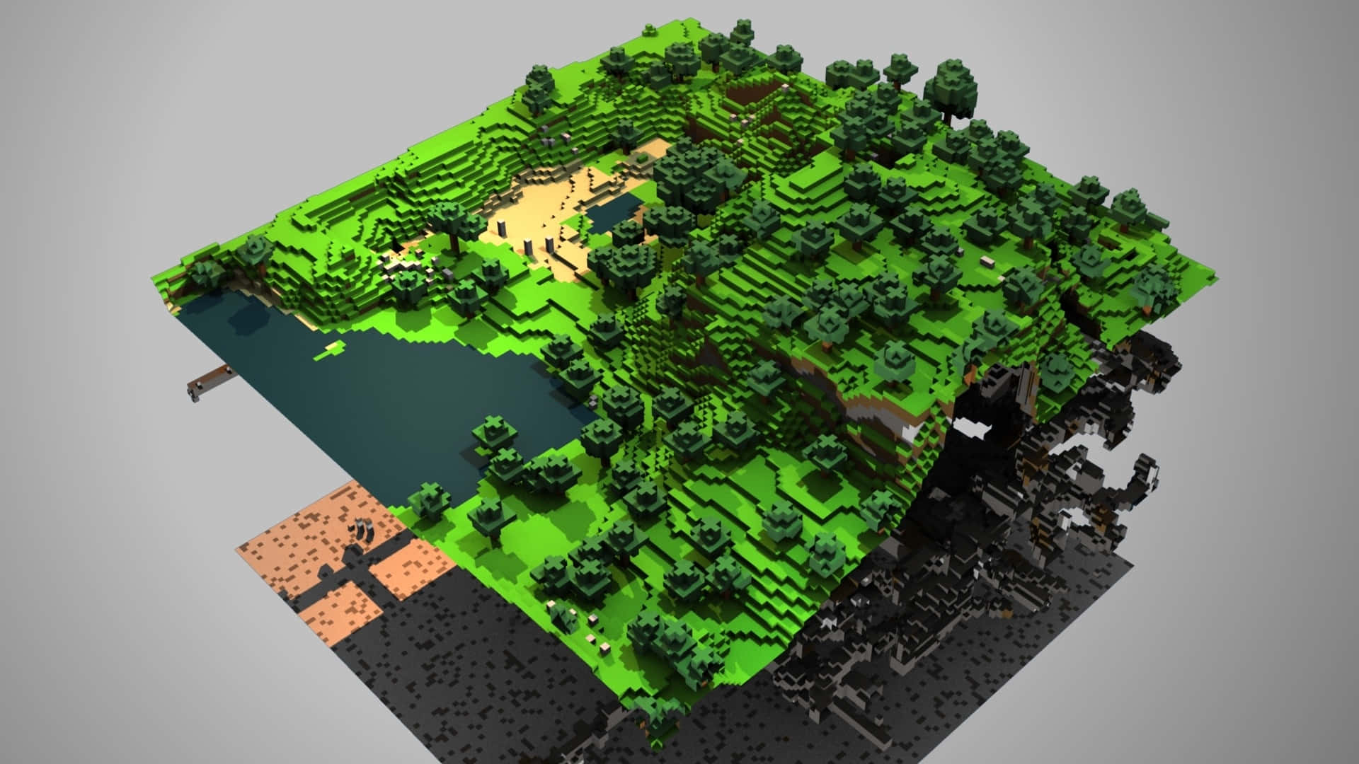 Stunning Aerial View of Minecraft Map Wallpaper
