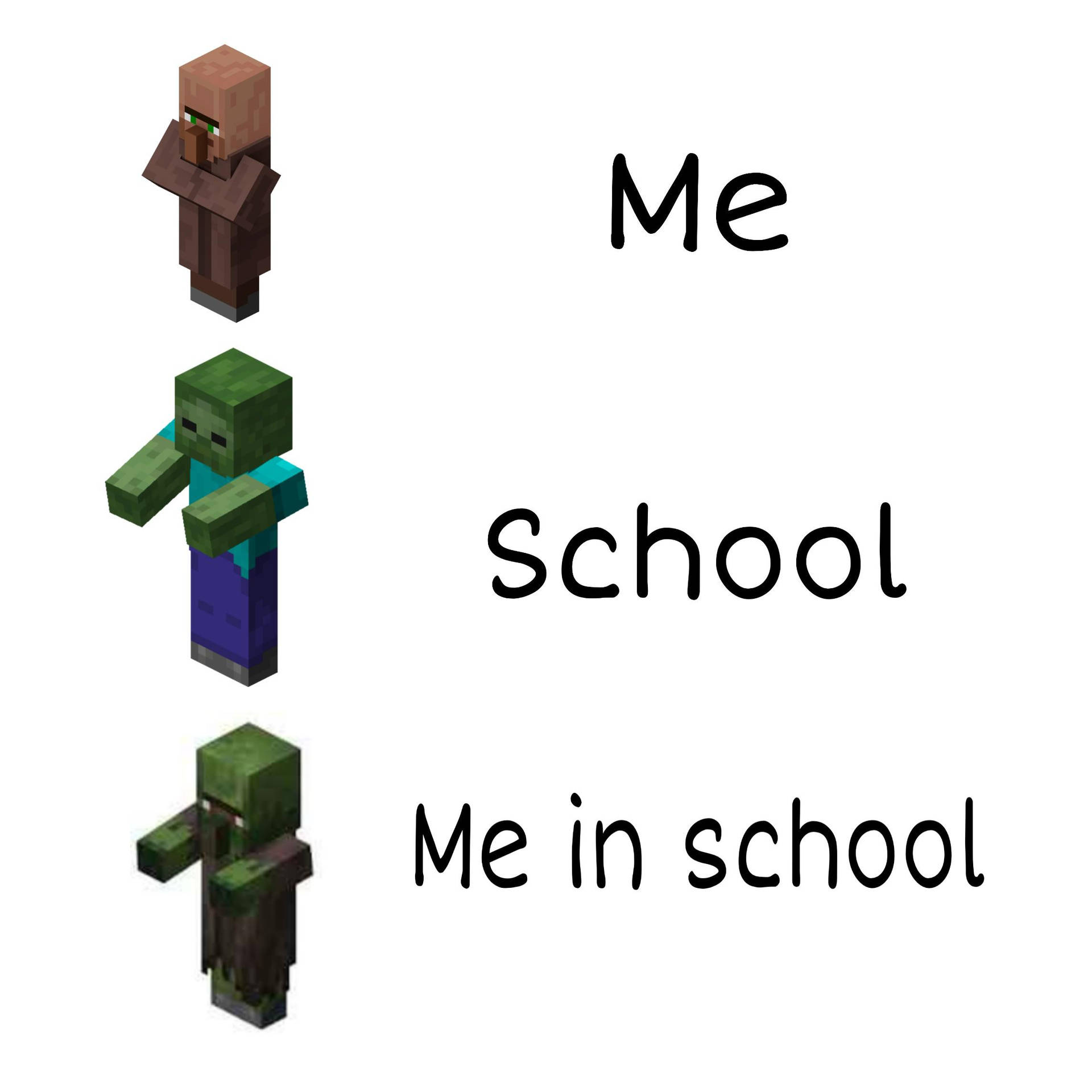 Memede Minecraft Sobre La Escuela Fondo de pantalla