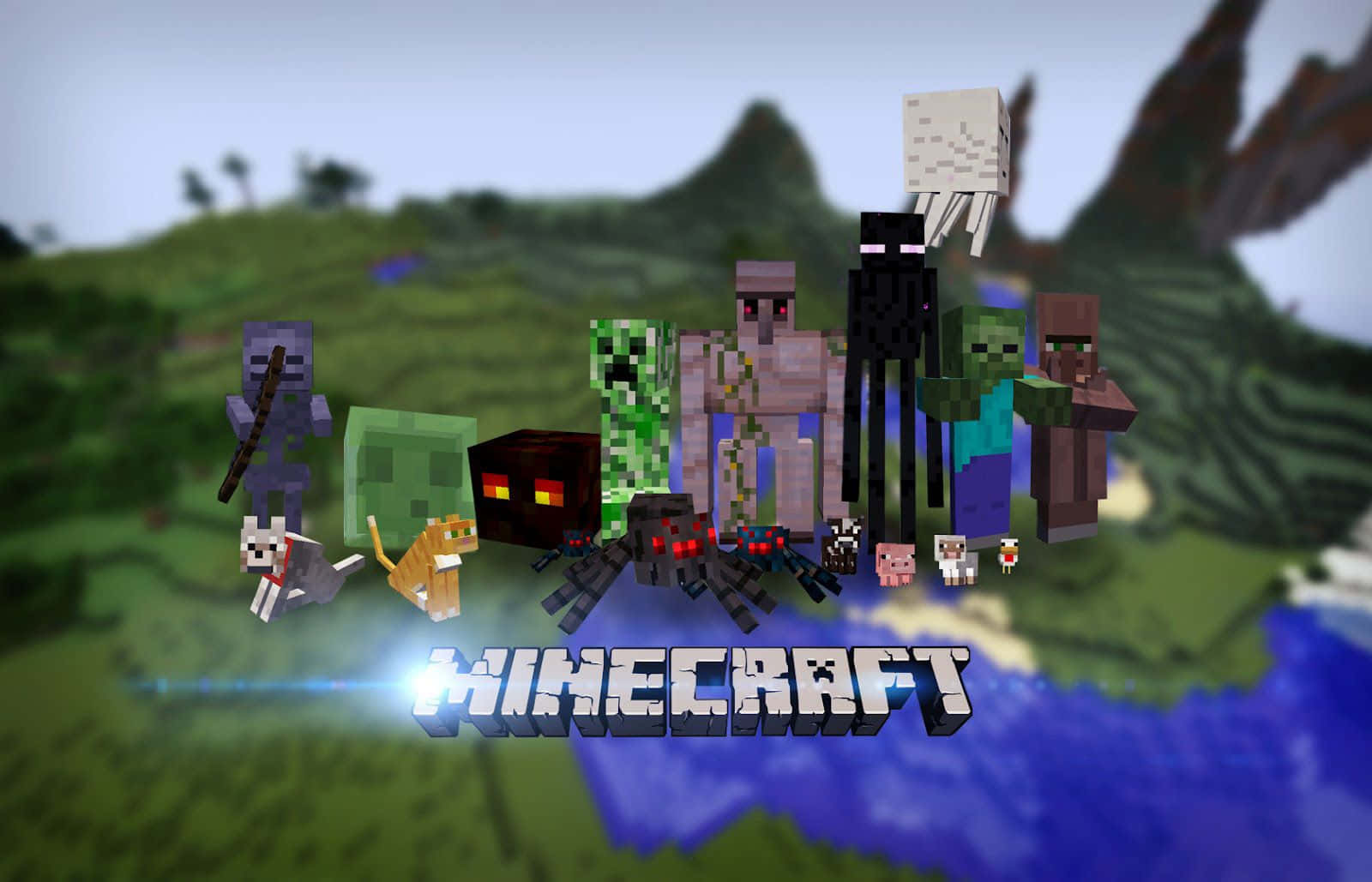 ¡explorael Increíble Mundo De Las Criaturas De Minecraft! Fondo de pantalla