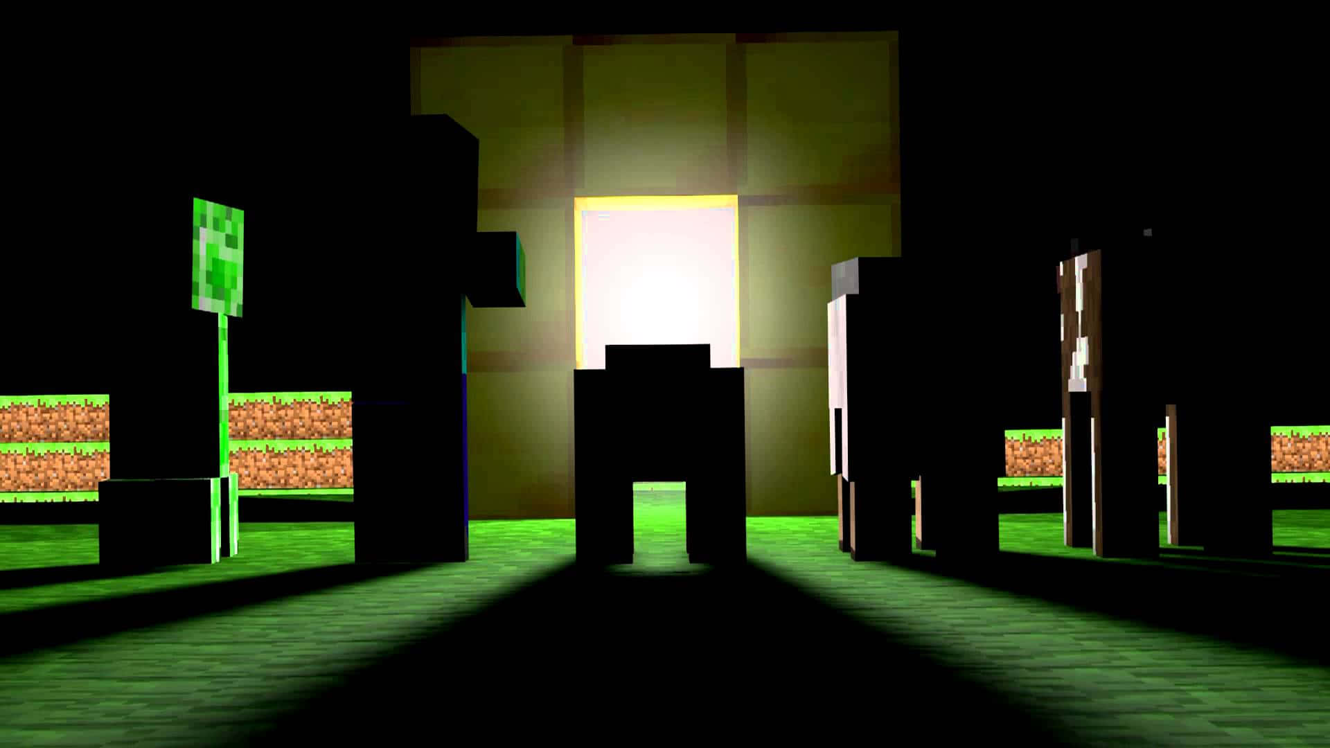 Silhouetted Minecraft Mobs Wallpaper