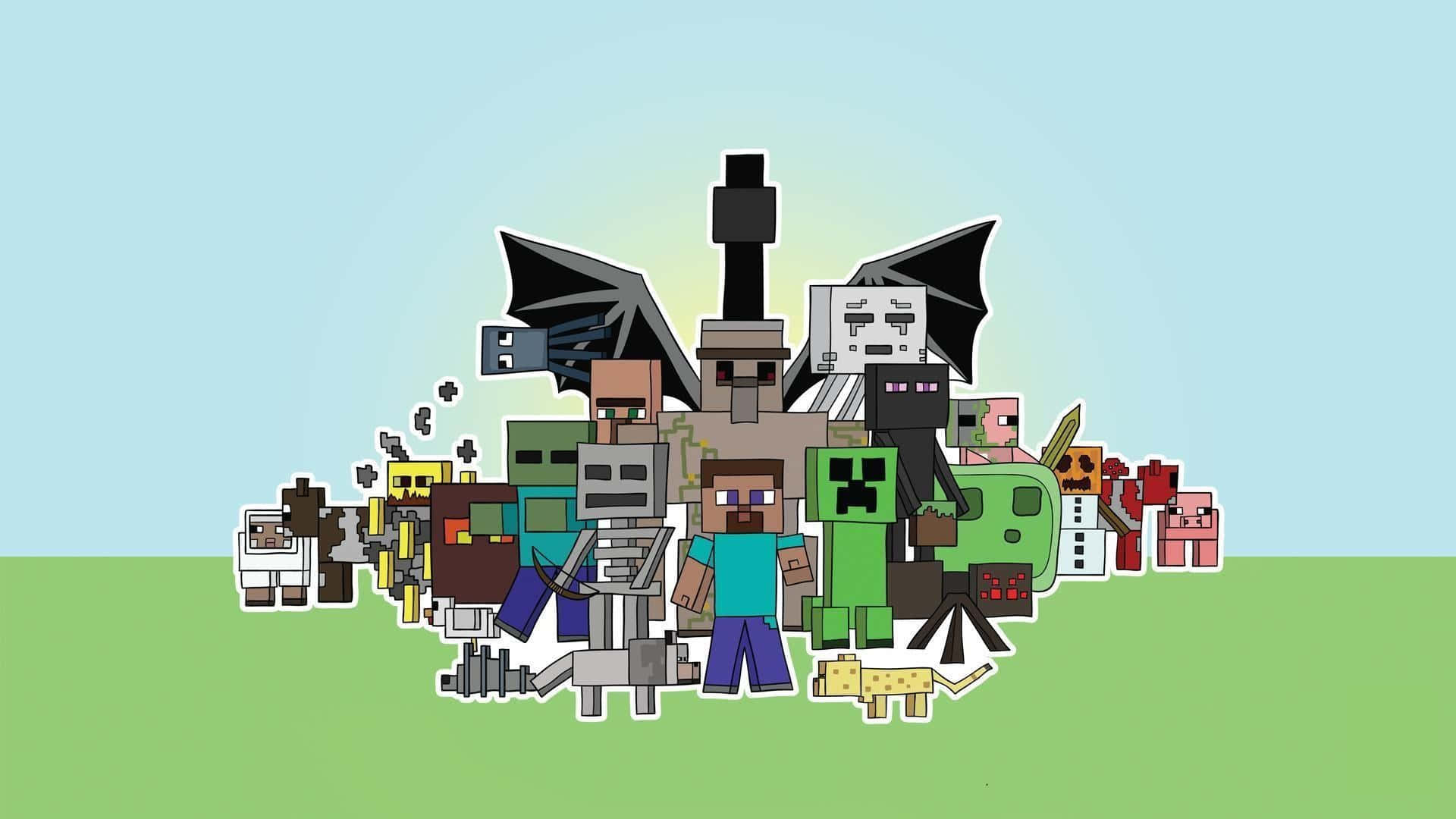 Codicidi Diversi Mostri Di Minecraft Sfondo