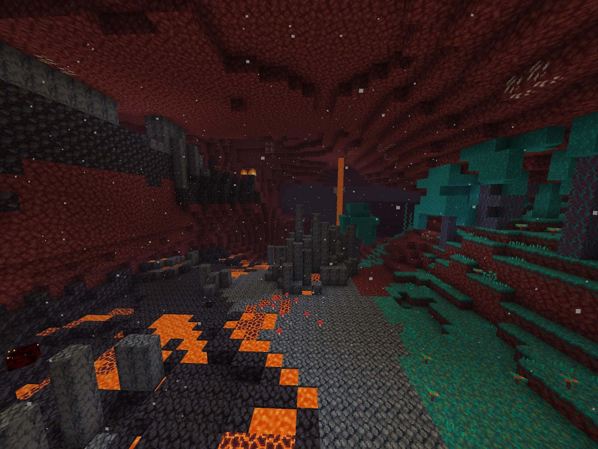 Minecraft_ Nether_ Dimension_ Landscape Wallpaper