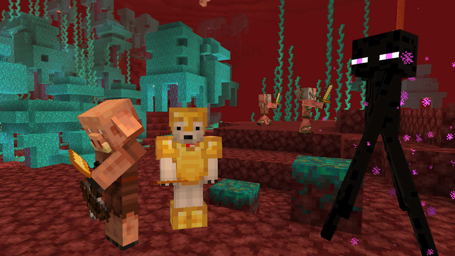 Minecraft_ Nether_ Encounter.jpg Wallpaper