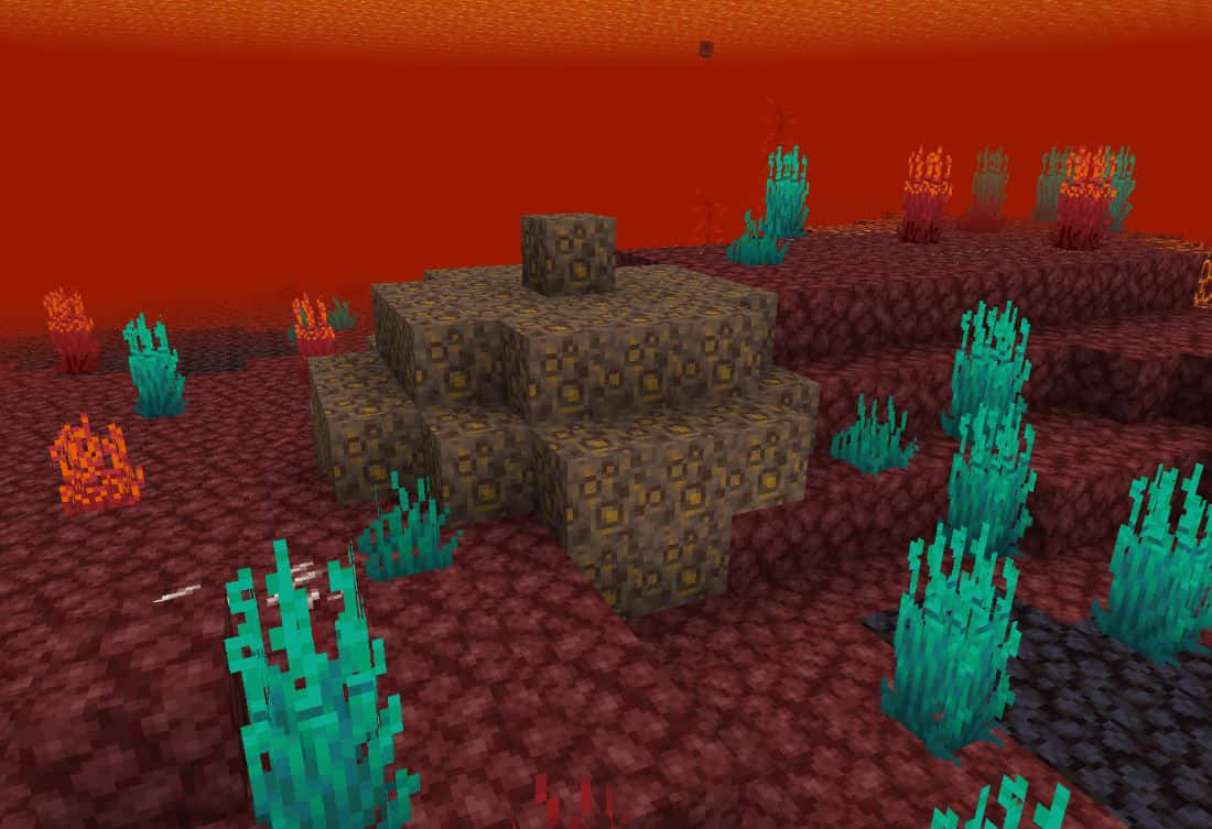 Download Minecraft_ Nether_ Landscape_with_ Lava_ Sky Wallpaper ...