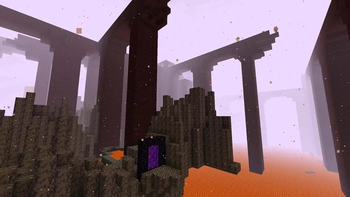 Minecraft_ Nether_ Portal_ Amidst_ Ruins.jpg Wallpaper