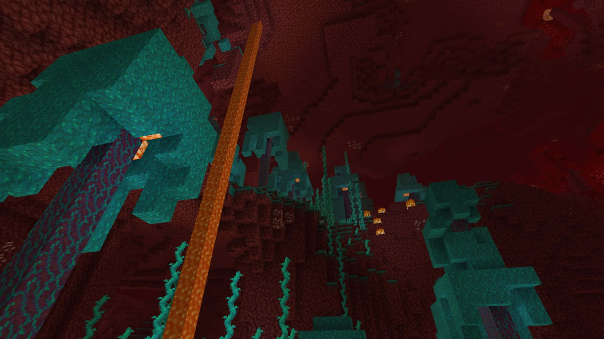 Minecraft_ Nether_ Warped_ Forest_ Biome Wallpaper