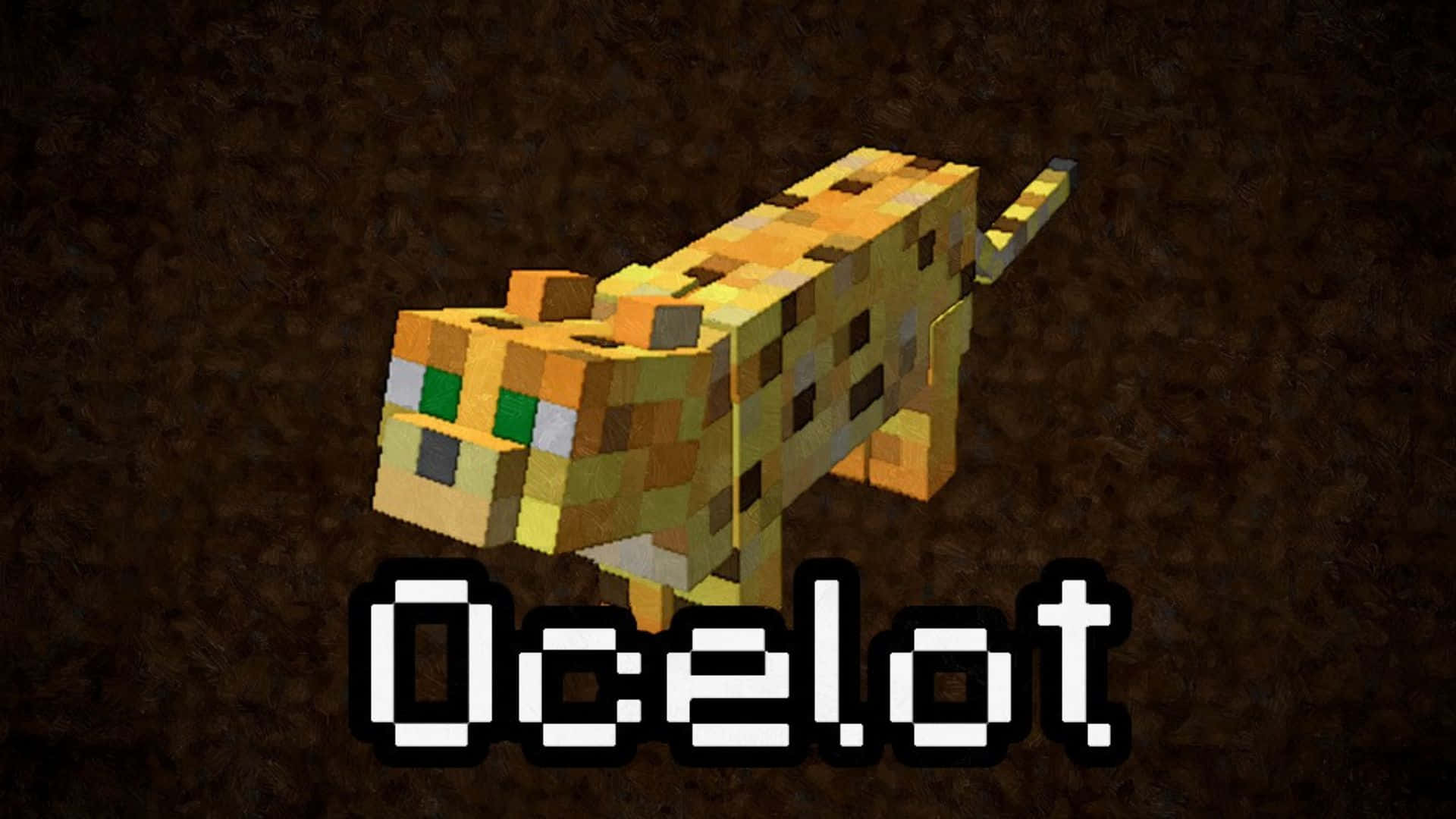 Playful Ocelot in the Minecraft World Wallpaper