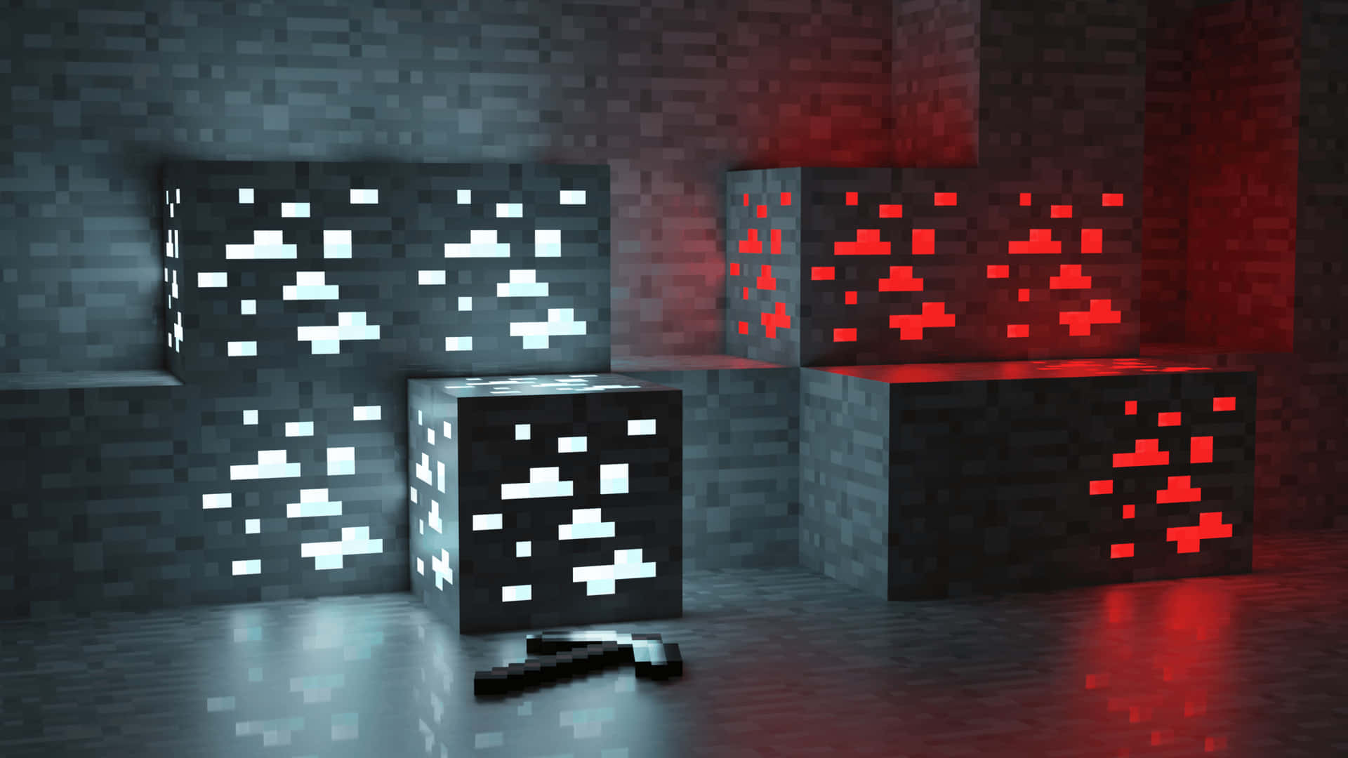 Minecraft_ Ore_ Blocks_ Illuminated Wallpaper