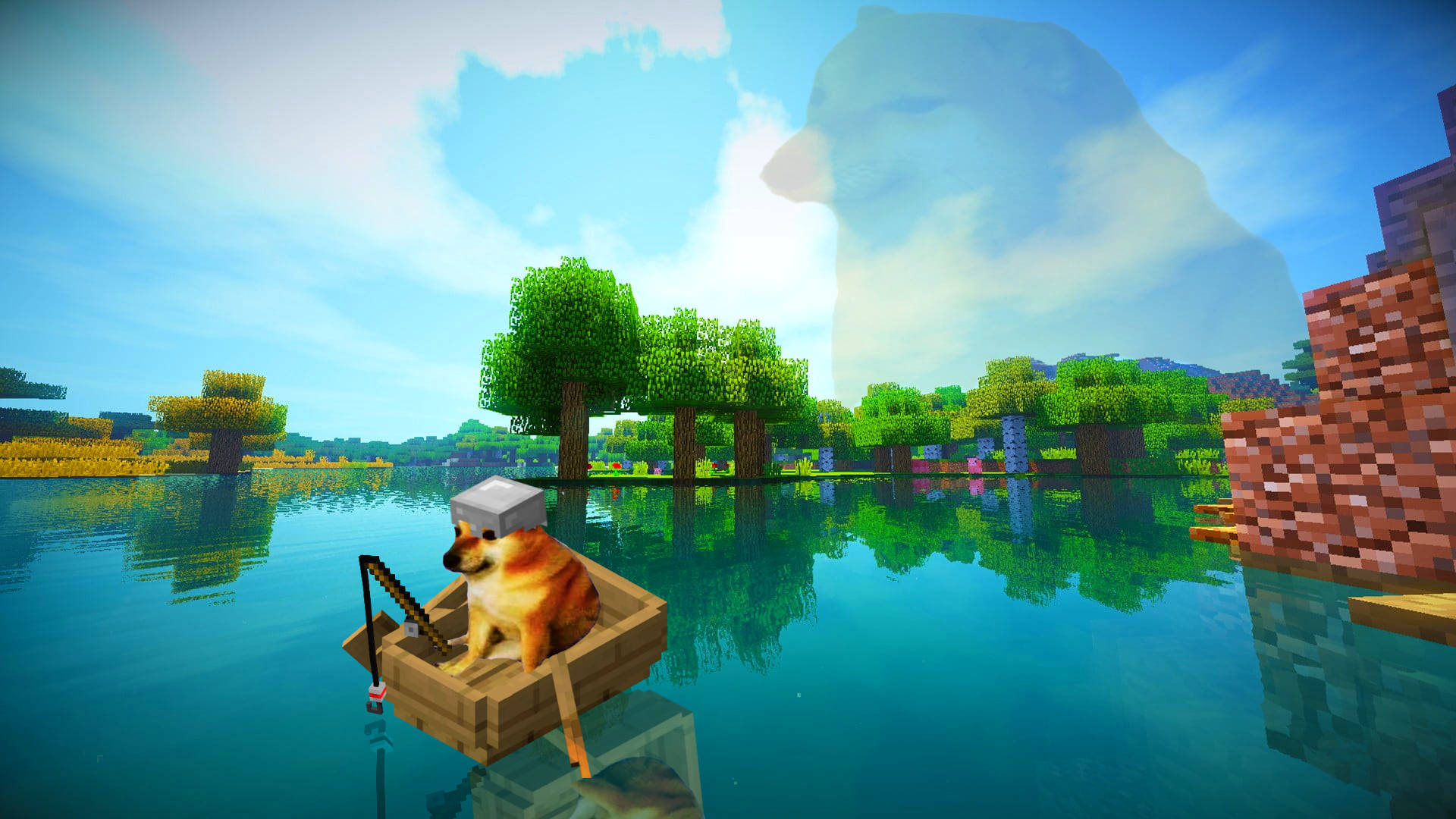 Minecraft Pc Cheems Fishing Background