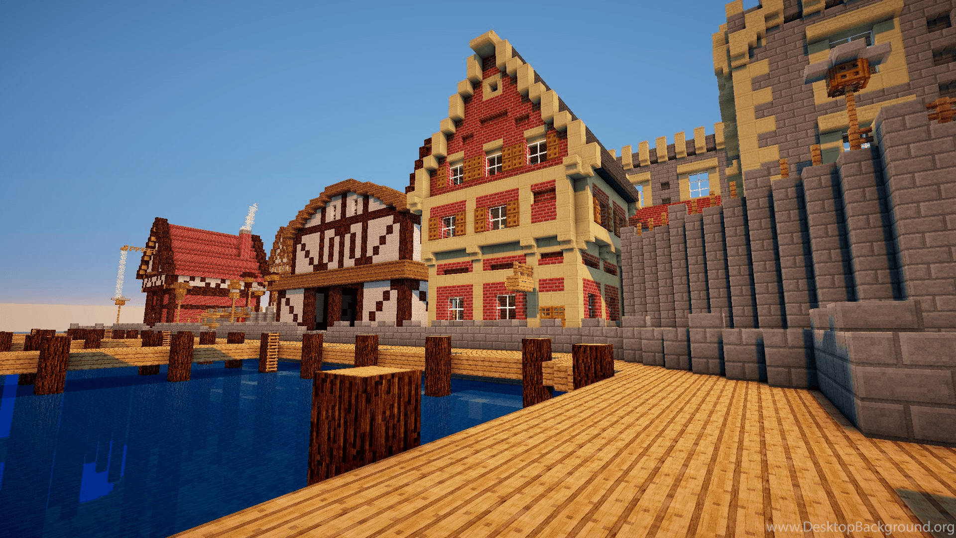 Minecraft Pc European-style Builds Background