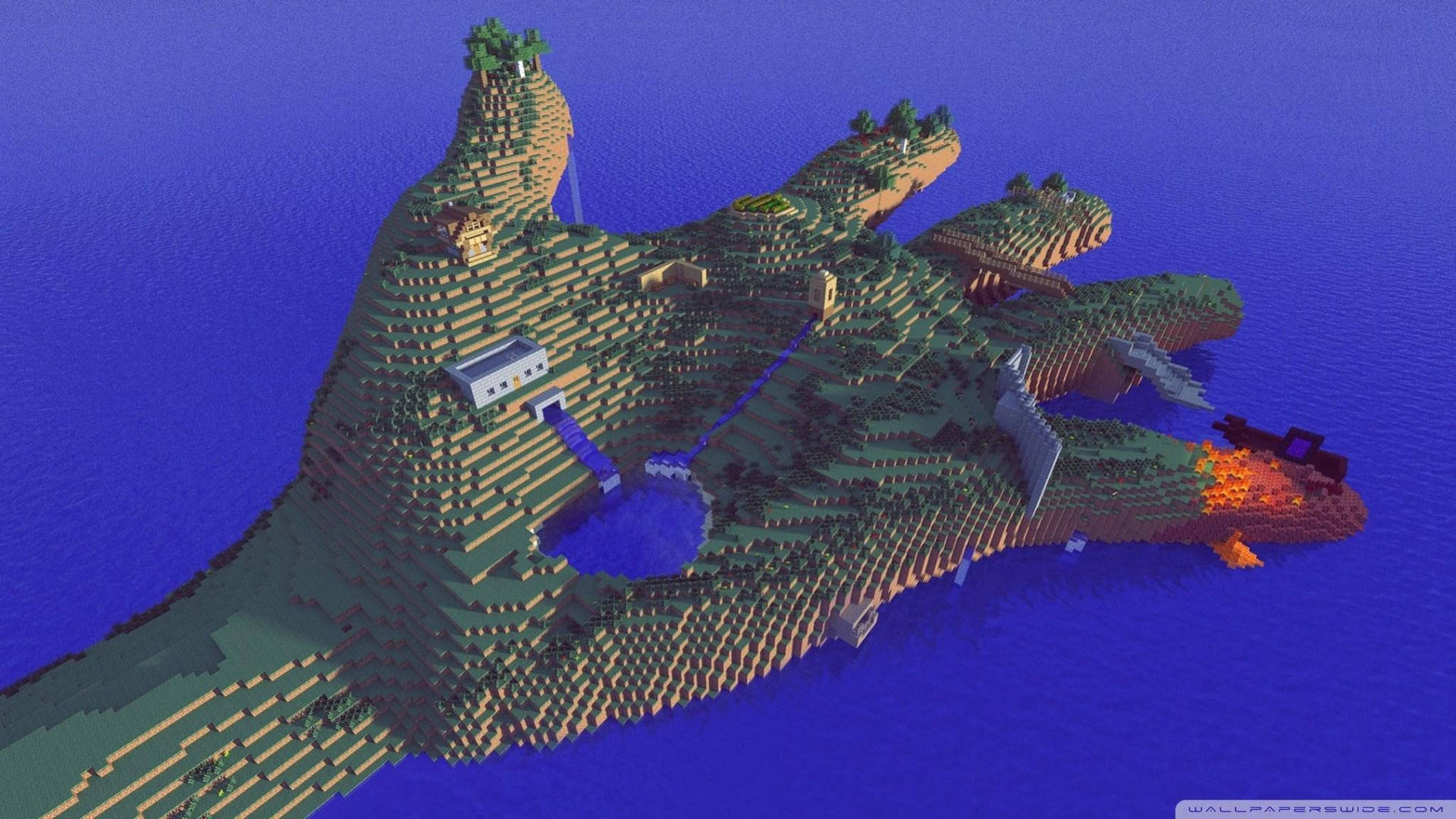 Minecraft Pc Hand Island Background