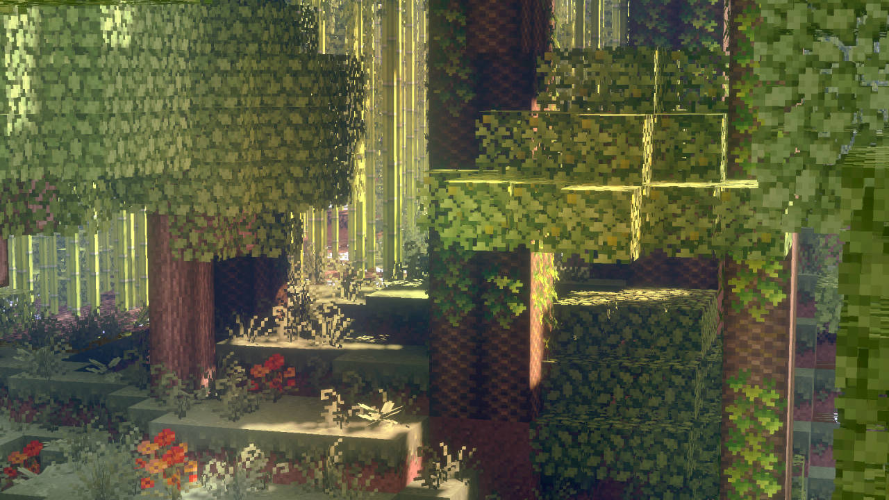 Minecraft Pc Trees And Ferns Background