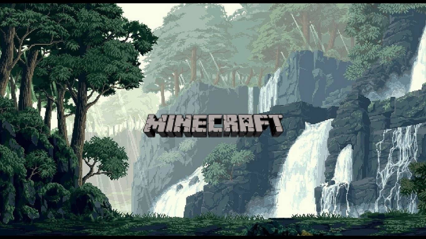Minecraft Pc Waterfalls Background