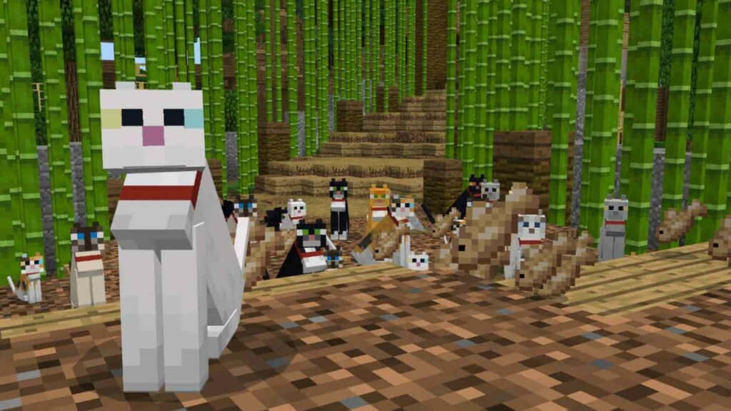 Caption: "A Minecraft Player's Adventures with Pets in the Vast Block World" Wallpaper